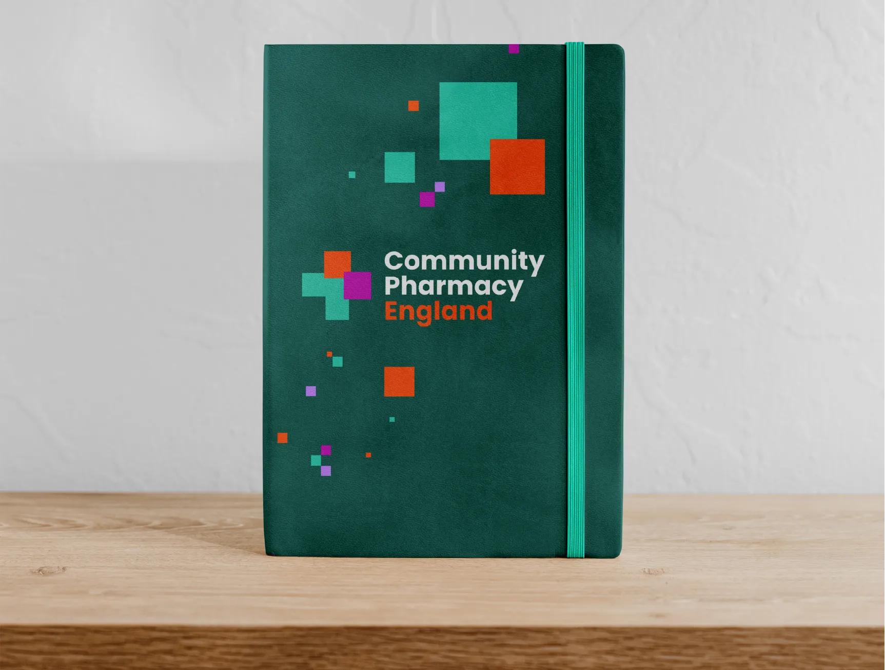 CPE notebook with pattern and logo on the front