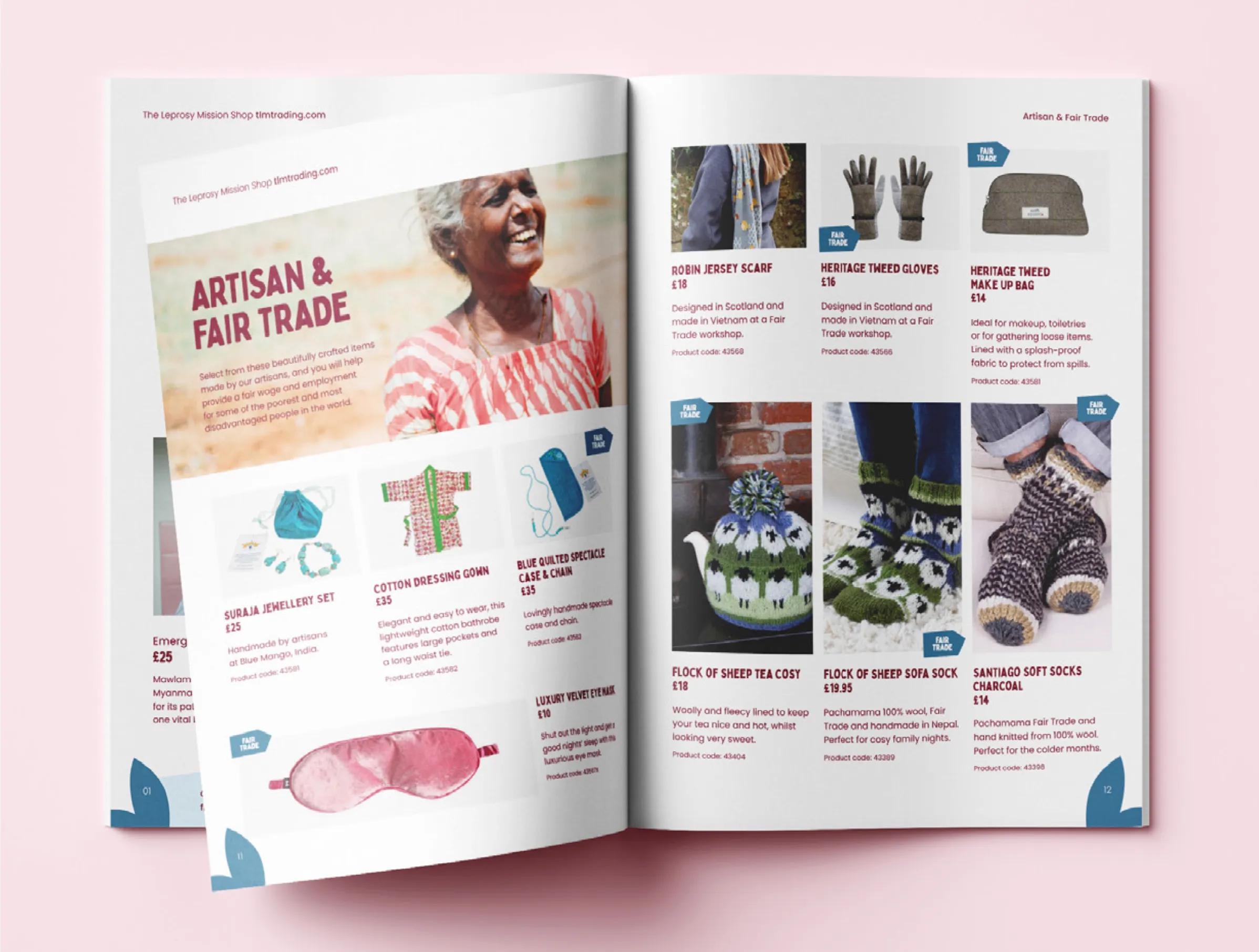 Editorial magazine showing the products that they sell