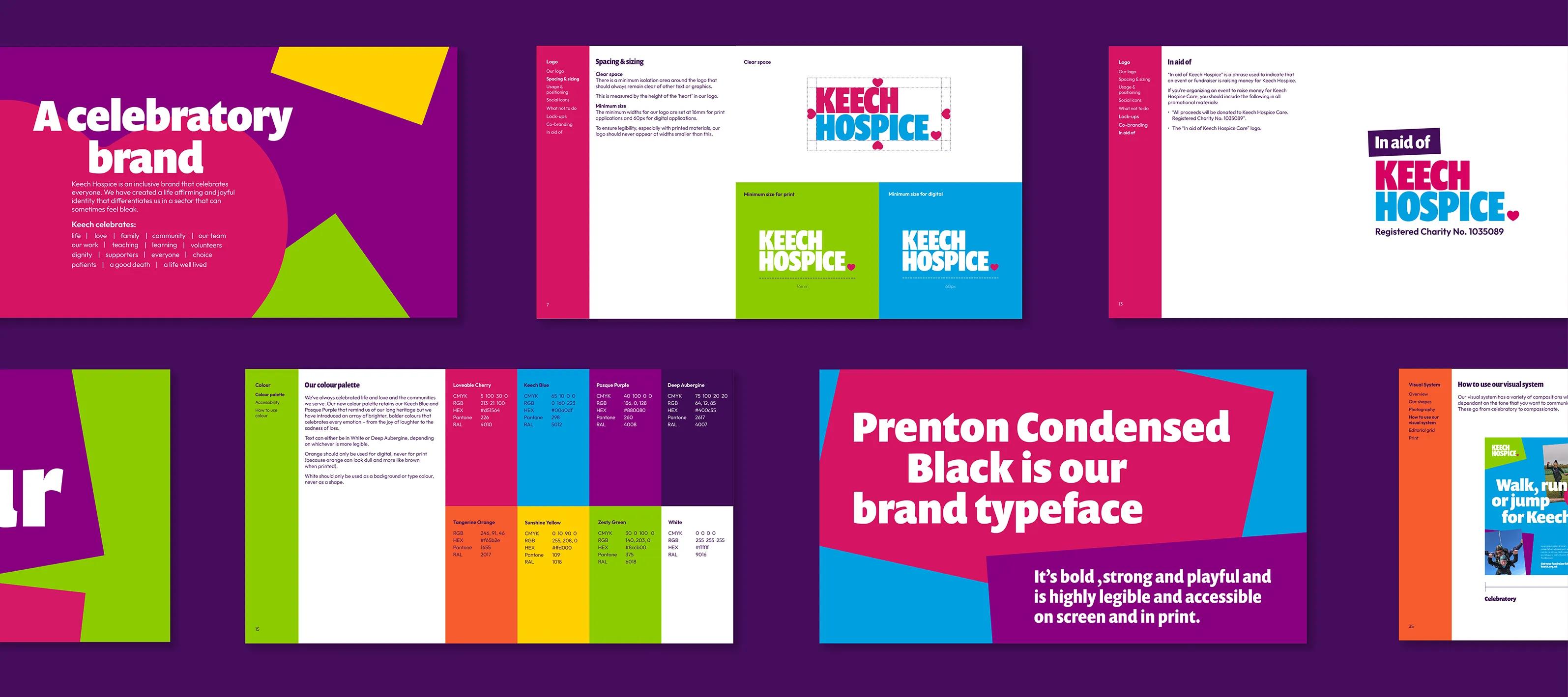 Brand guidelines document for Keech Hospice