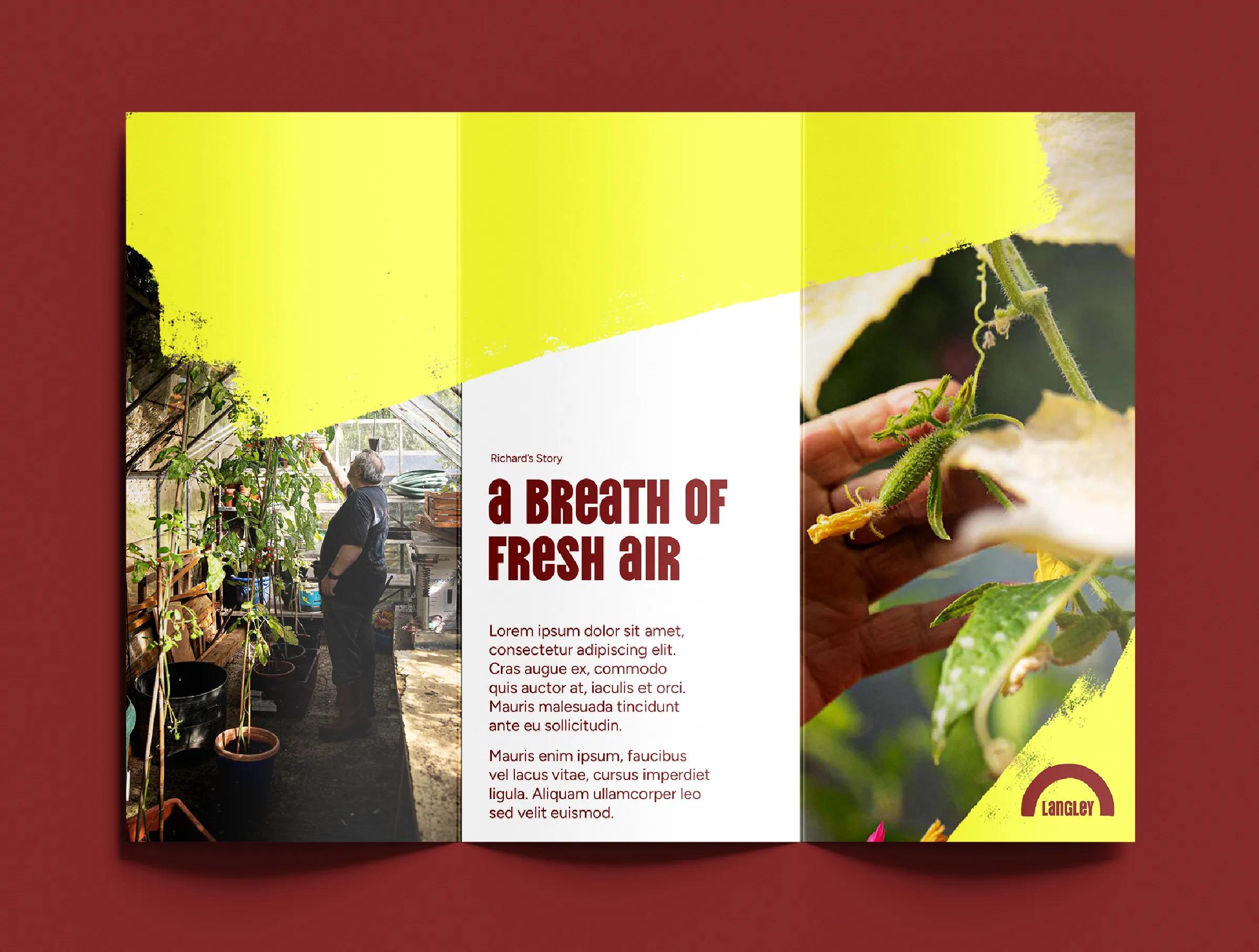 Leaflet for Langley with the headline 'a breath of fresh air'