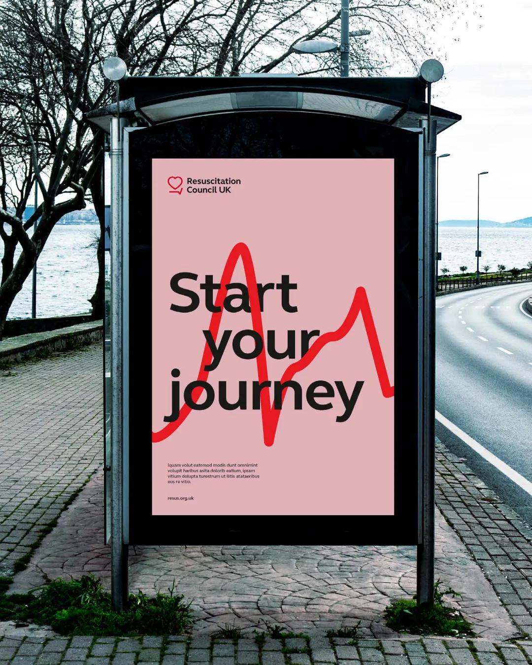 Bus stop poster with the caption 'start your journey'