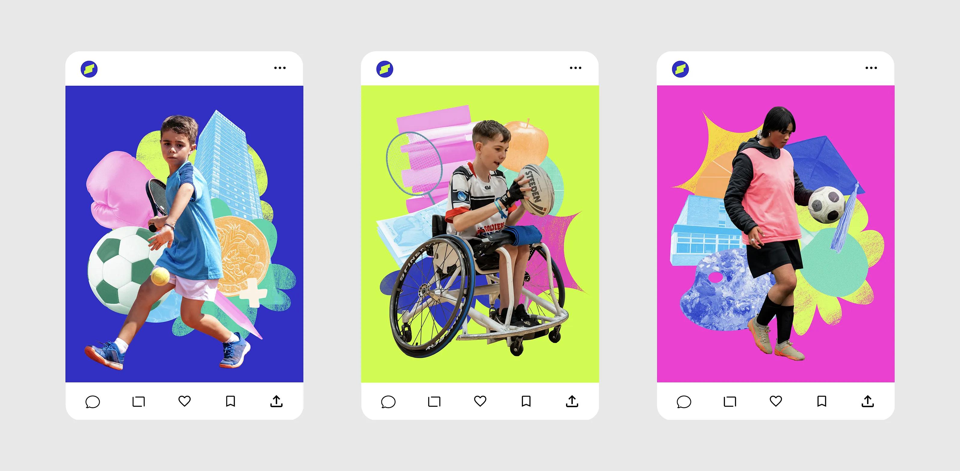 StreetGames Instagram posts showing three collages