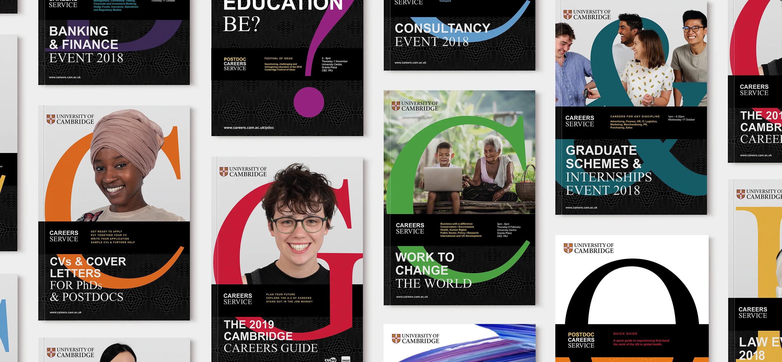 A variety of book covers for cambridge careers service