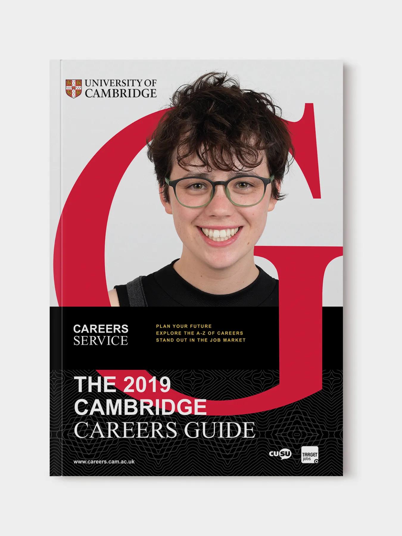 Booklet cover for the 2019 cambridge careers guide