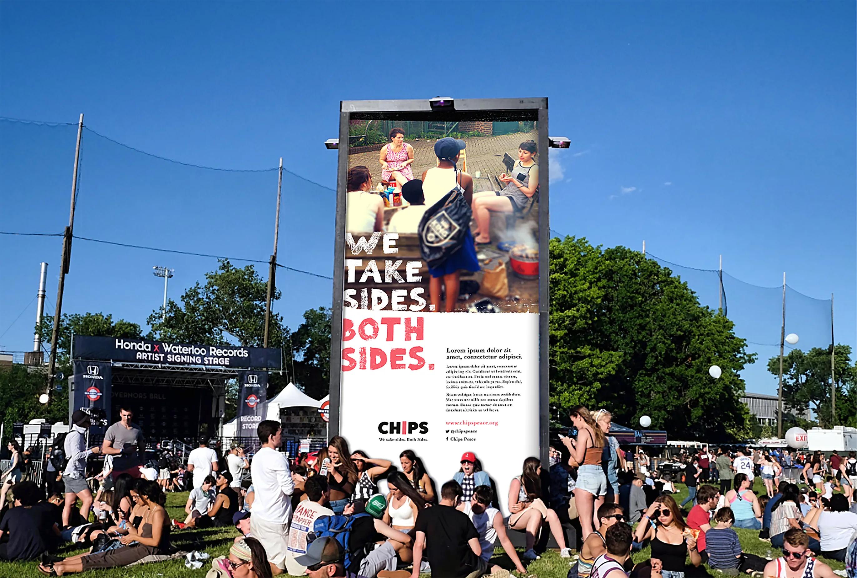 Banner at an event for chips