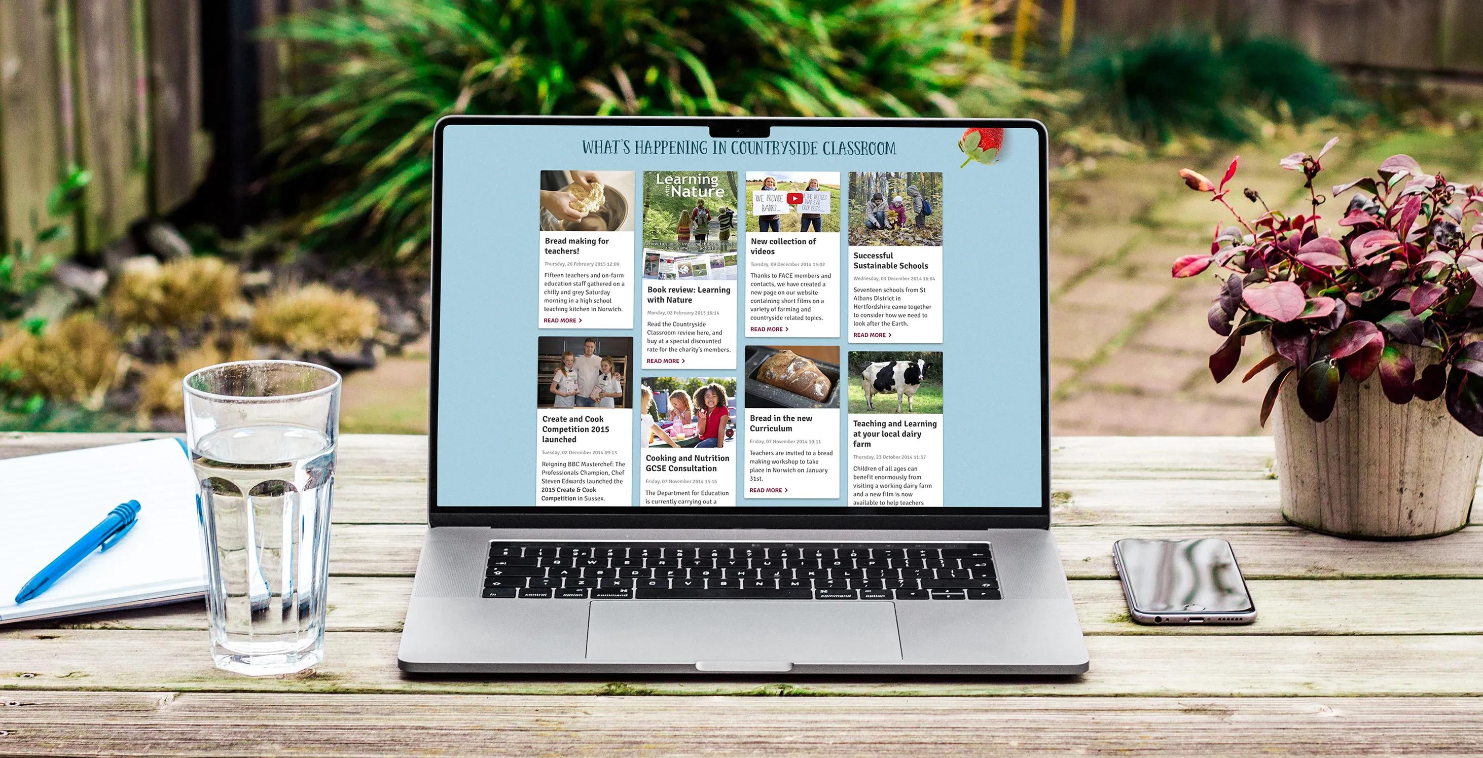 website shown on laptop