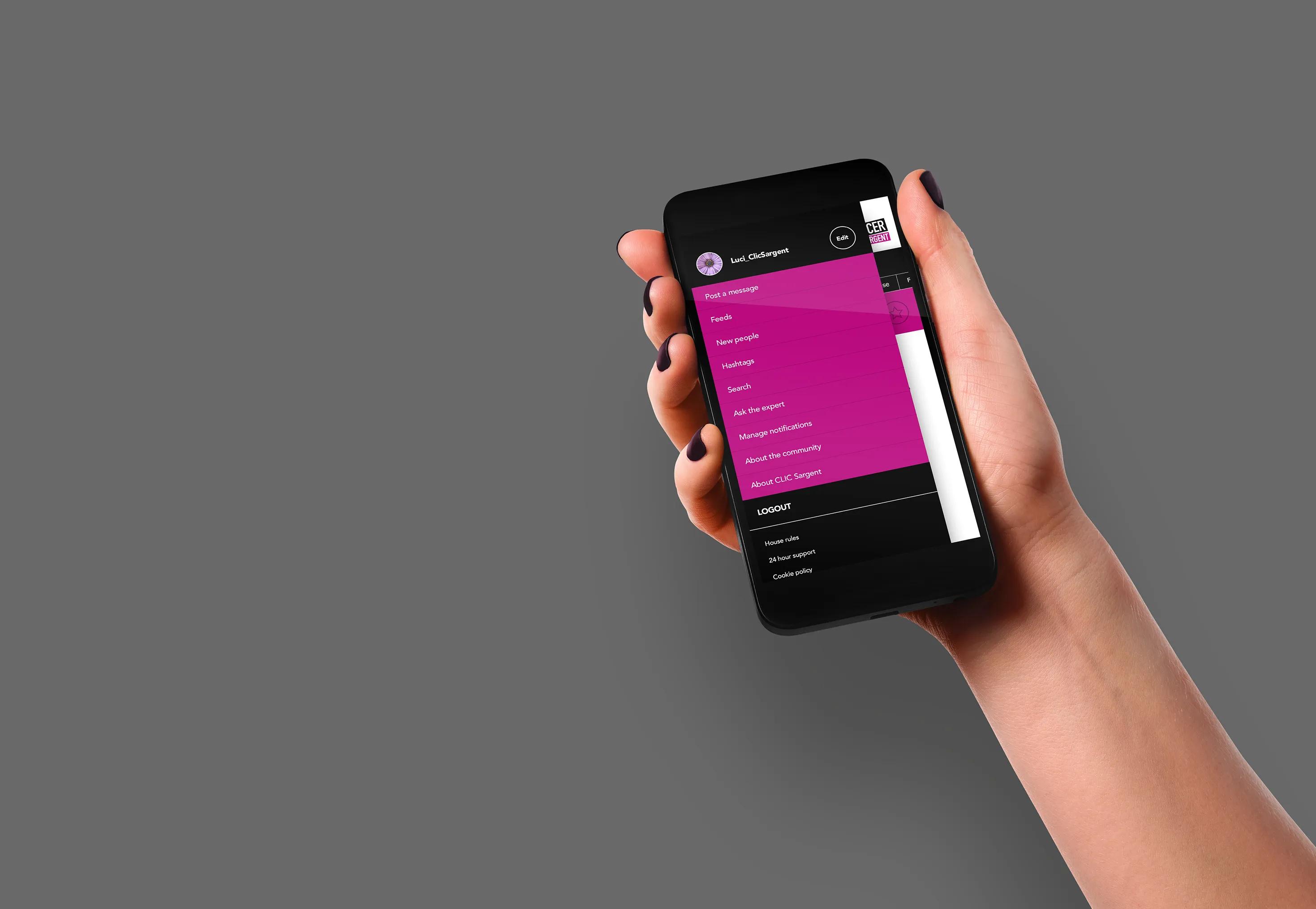 website shown on iphone