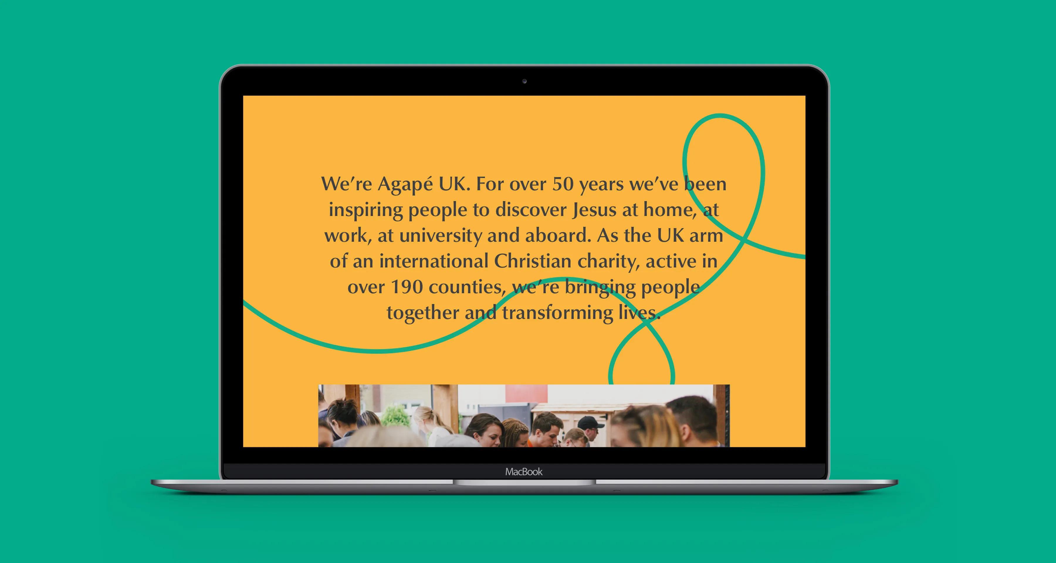 agape website with quote