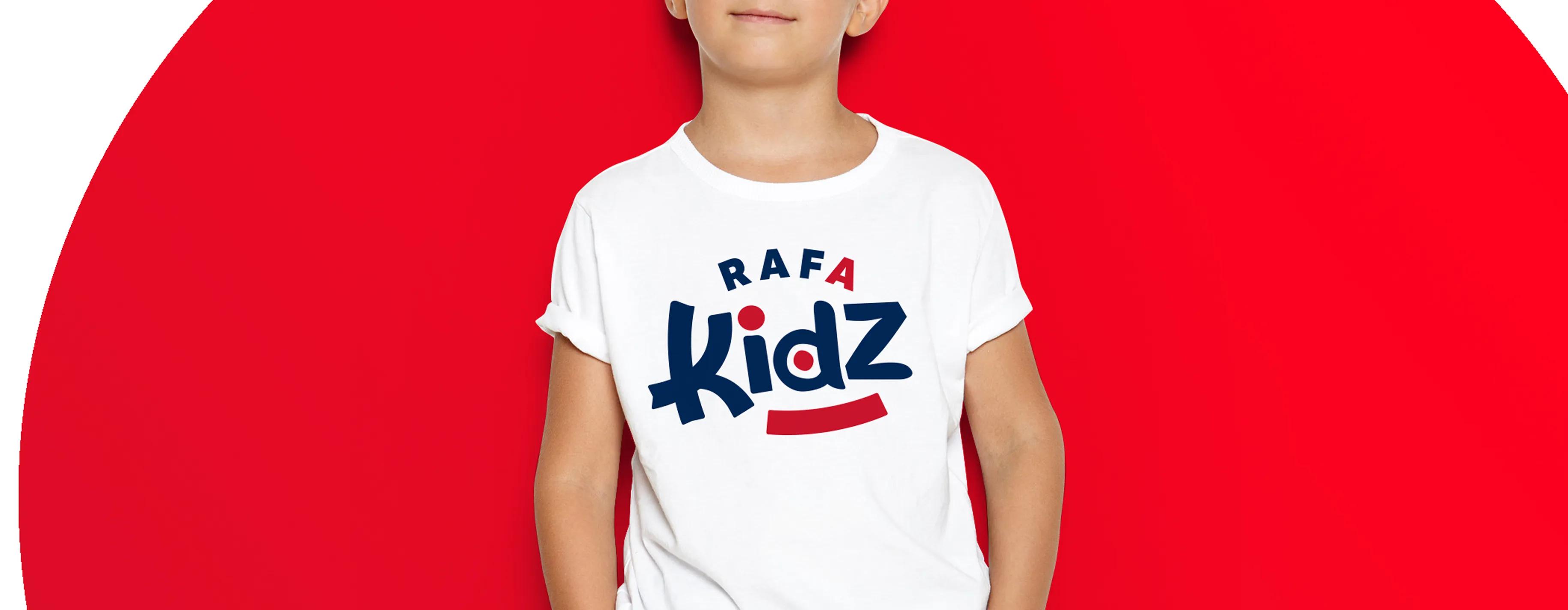RAFA kid in branded t-shirt