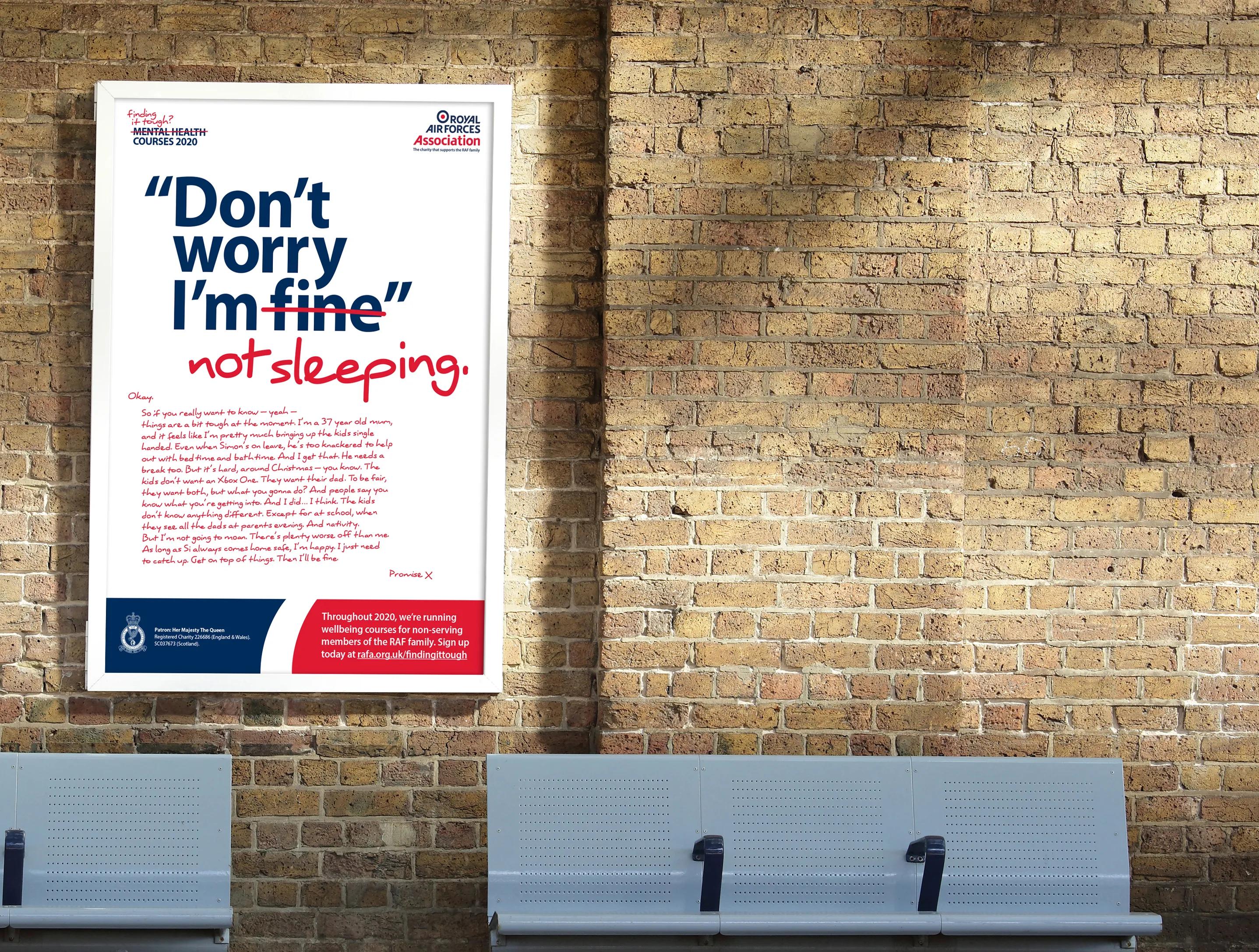 A poster displayed at a train station