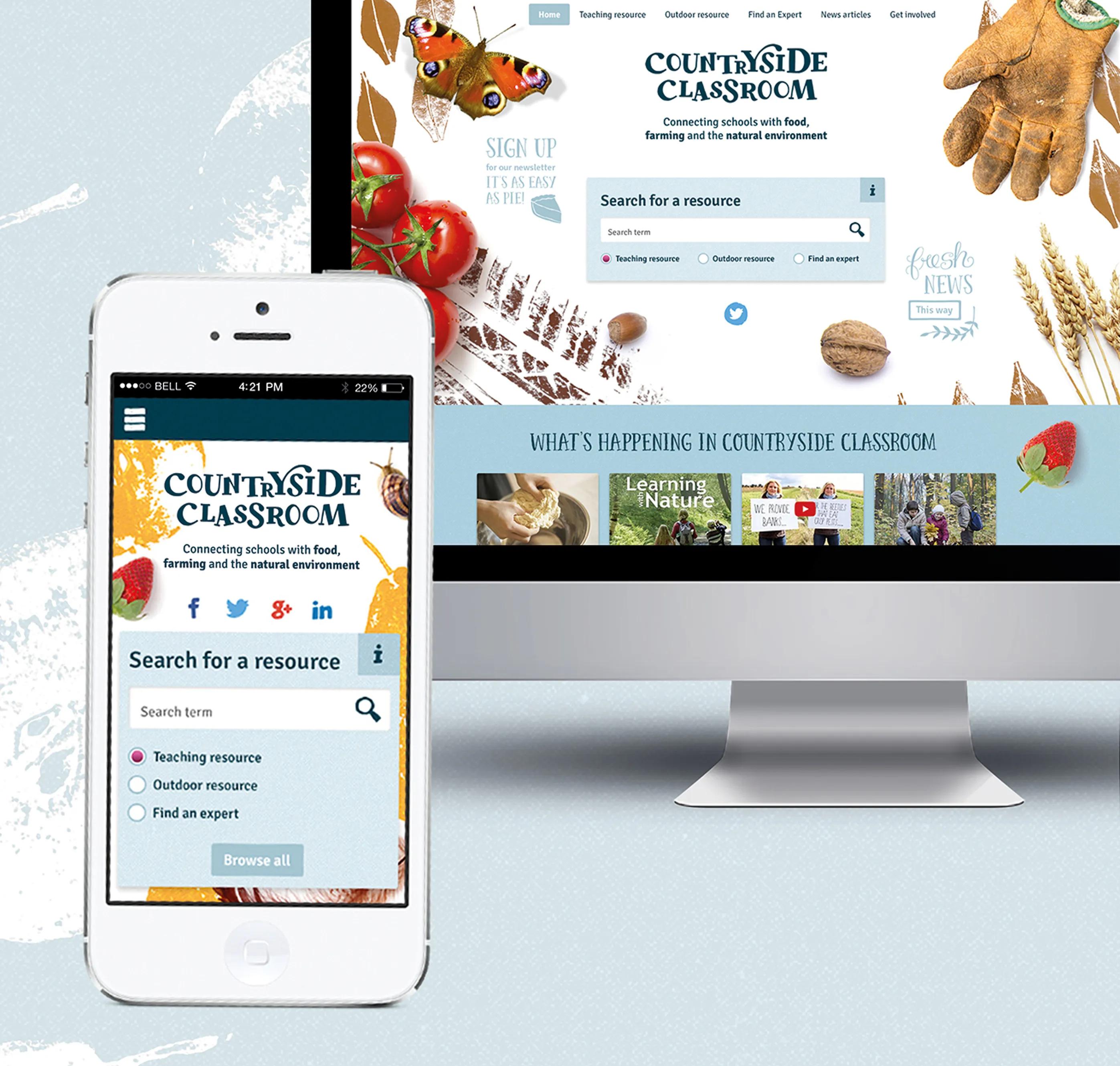 Website shown on iphone and mac