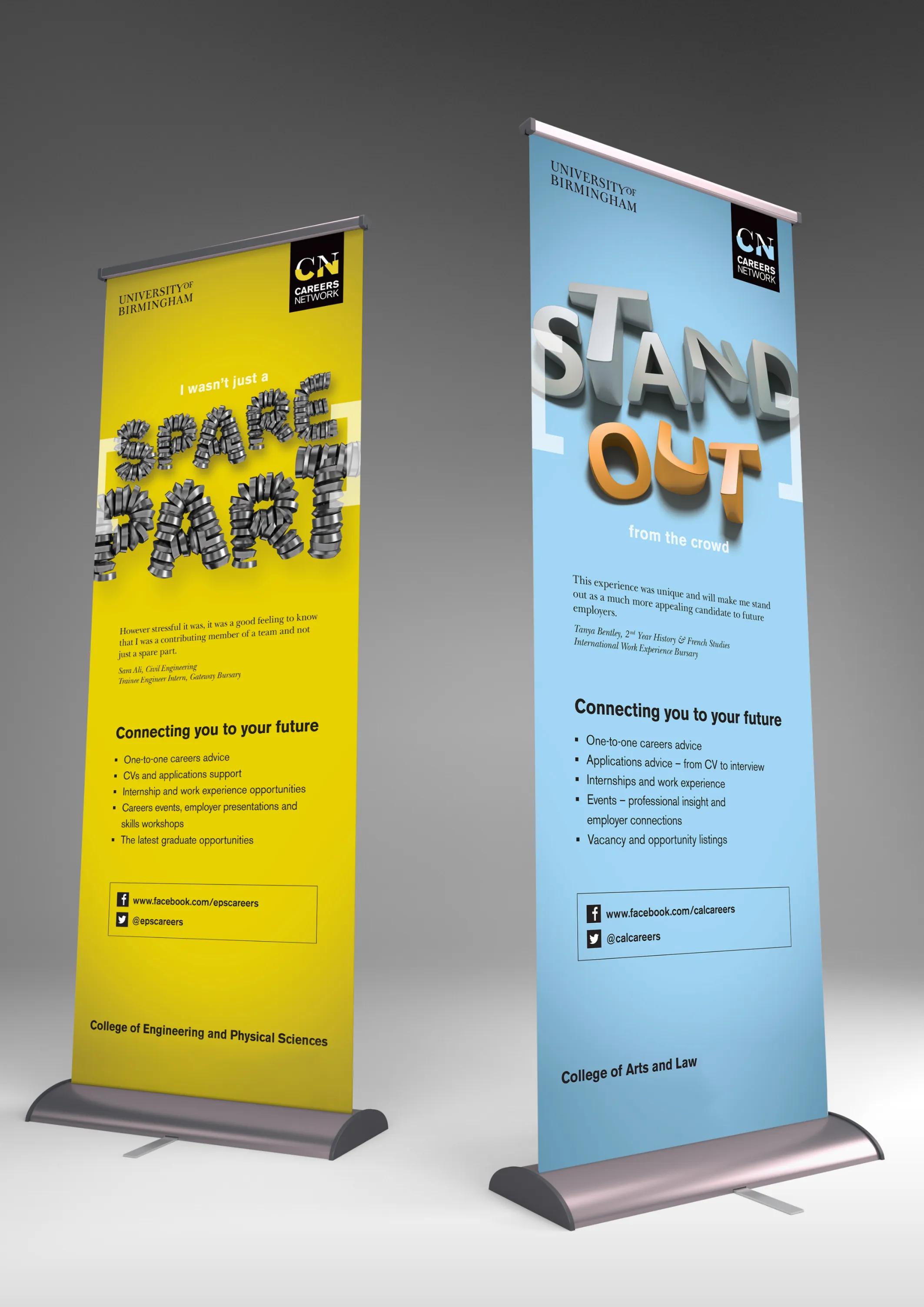 Careers network for university of Birmingham roller banners 