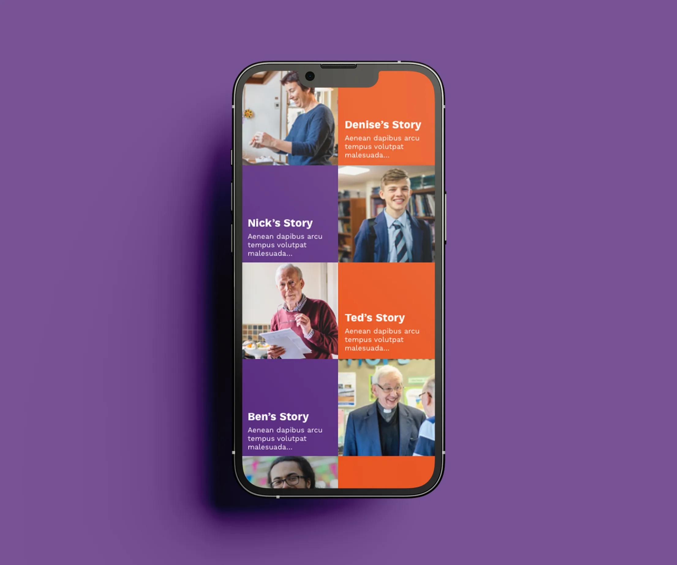 Website shown on phone