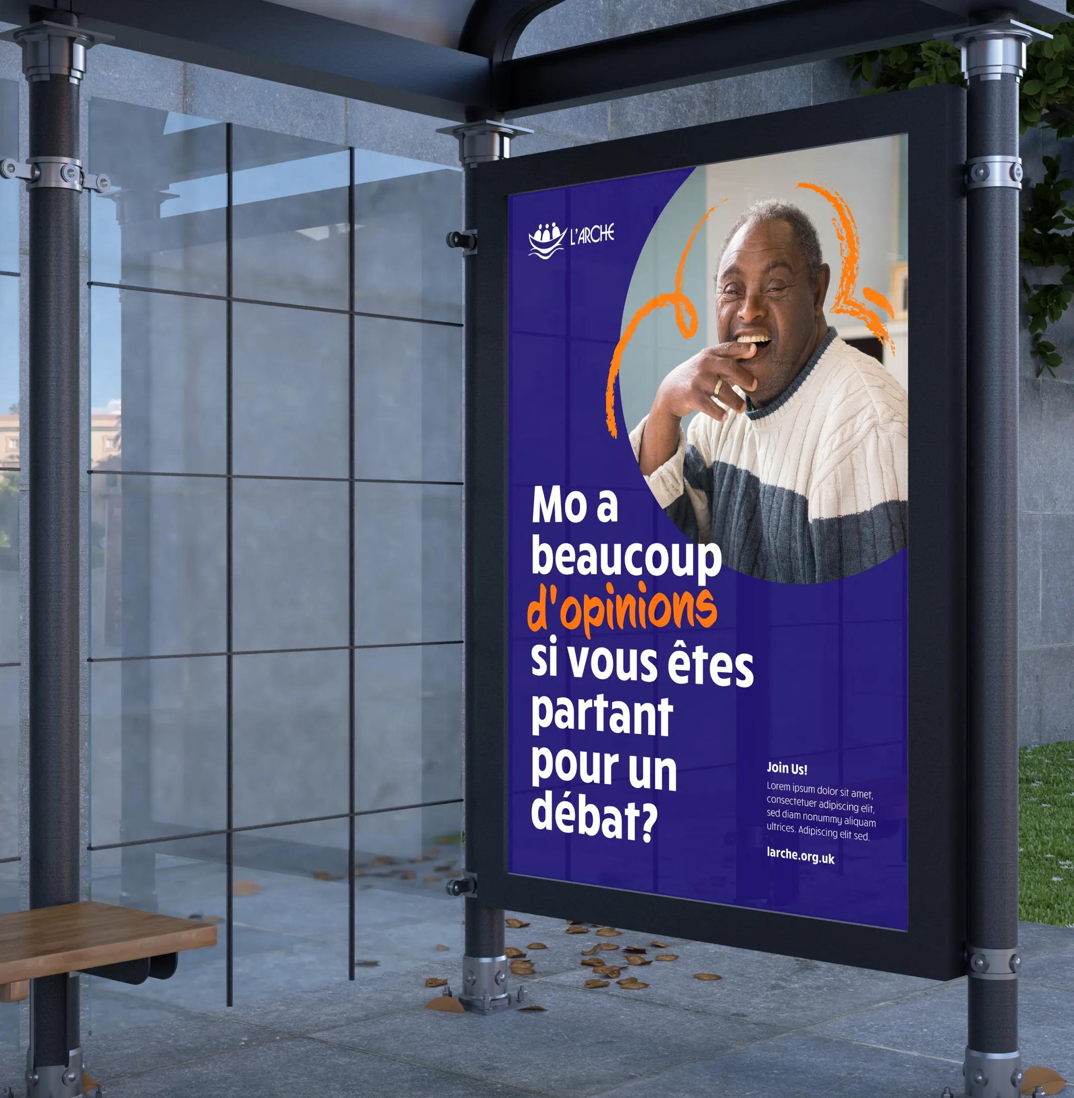 Bus advertisement in french