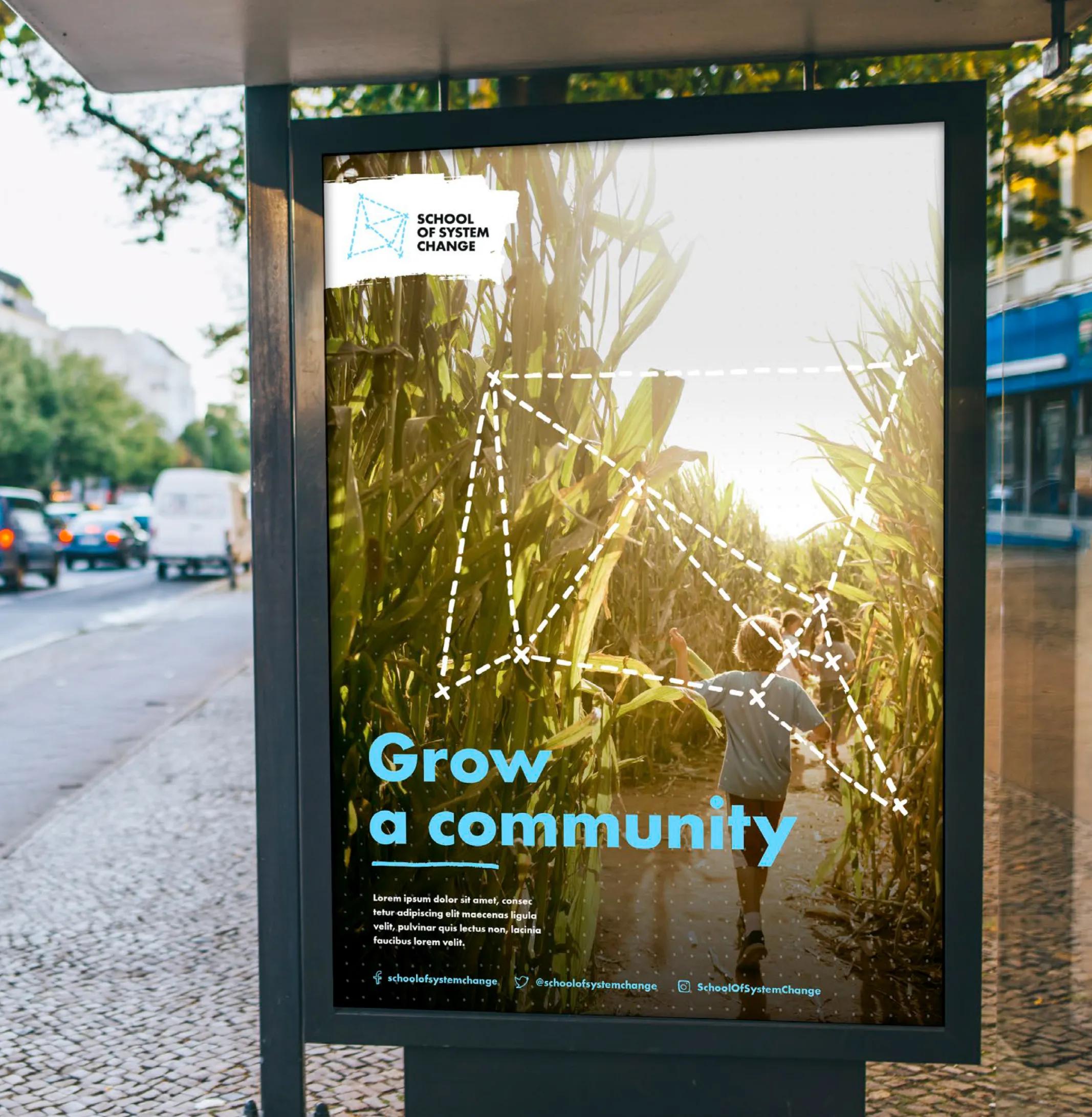 Grow a community bus stop poster