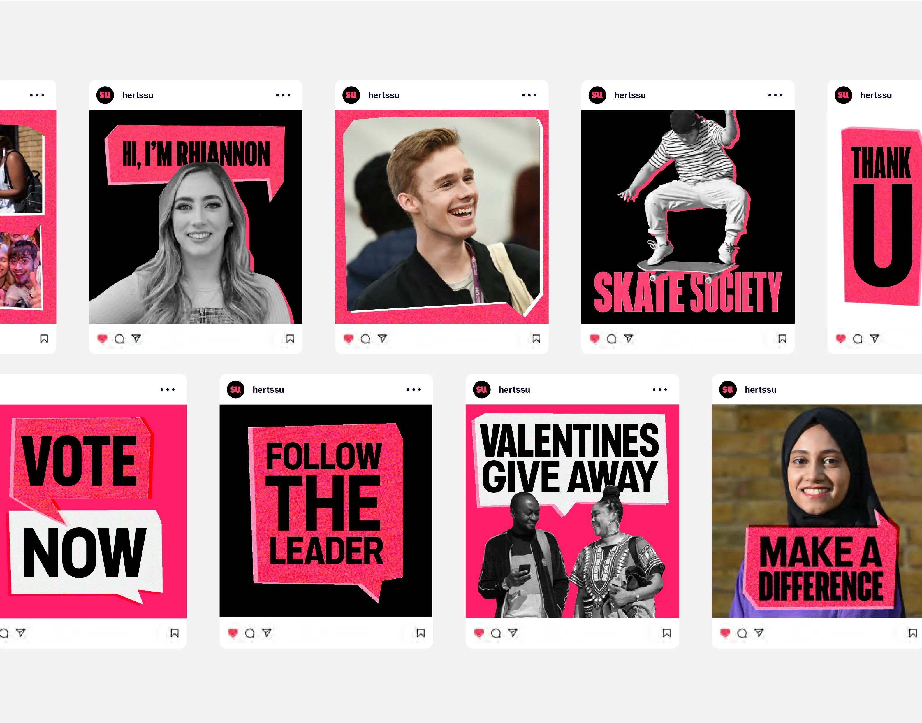 Set of social media posts