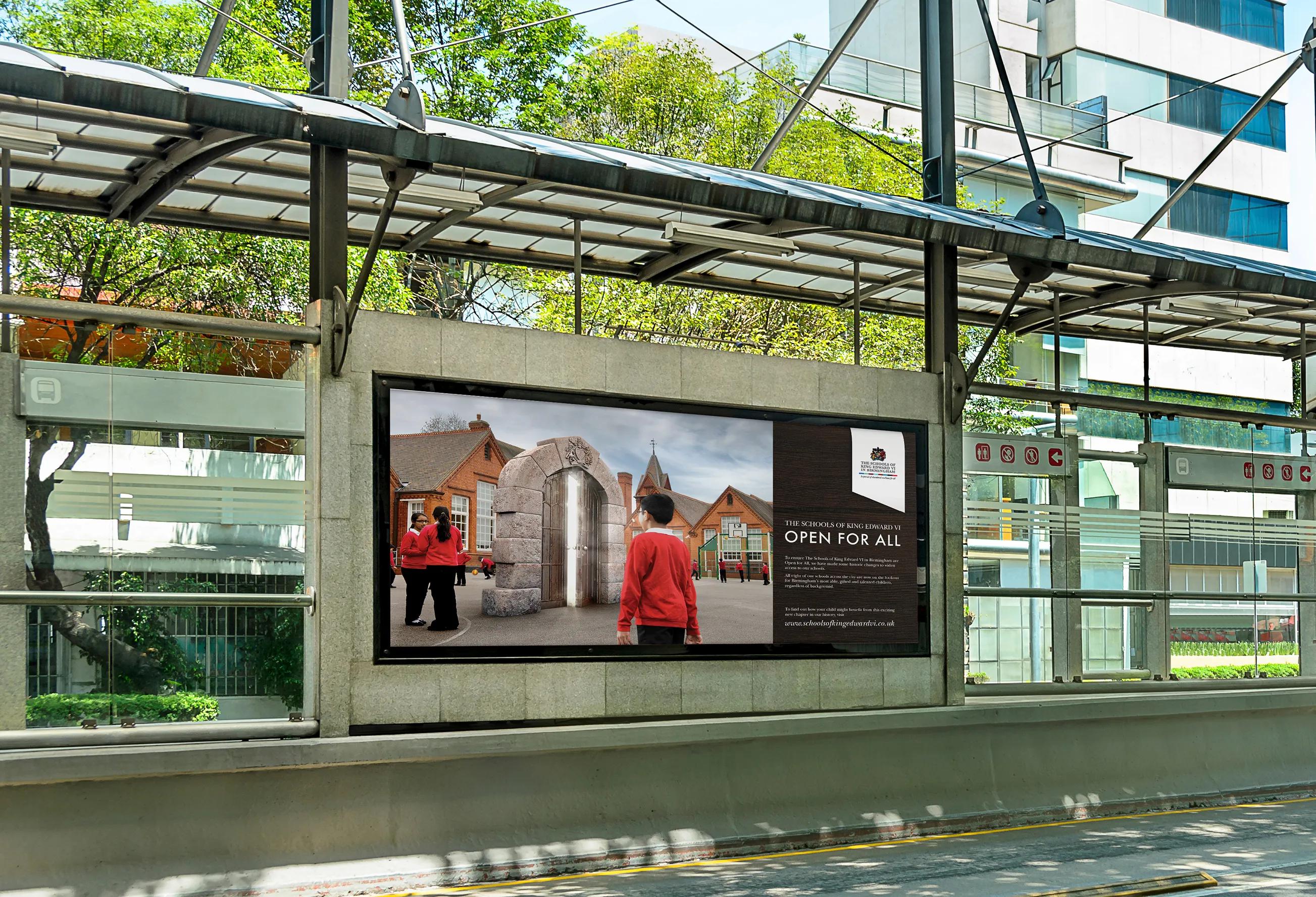 Campaign placed on tram stops
