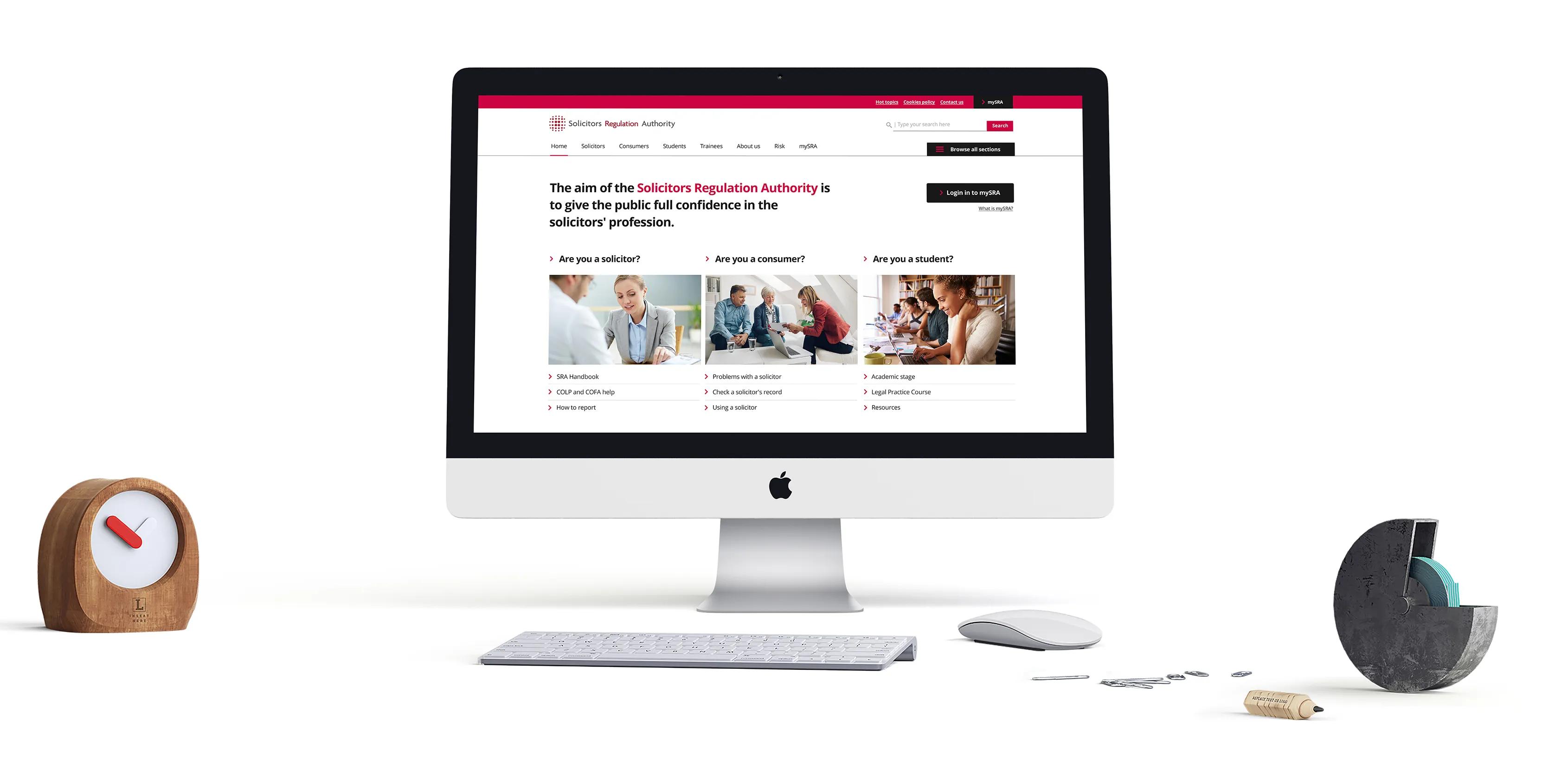 website shown on a mac
