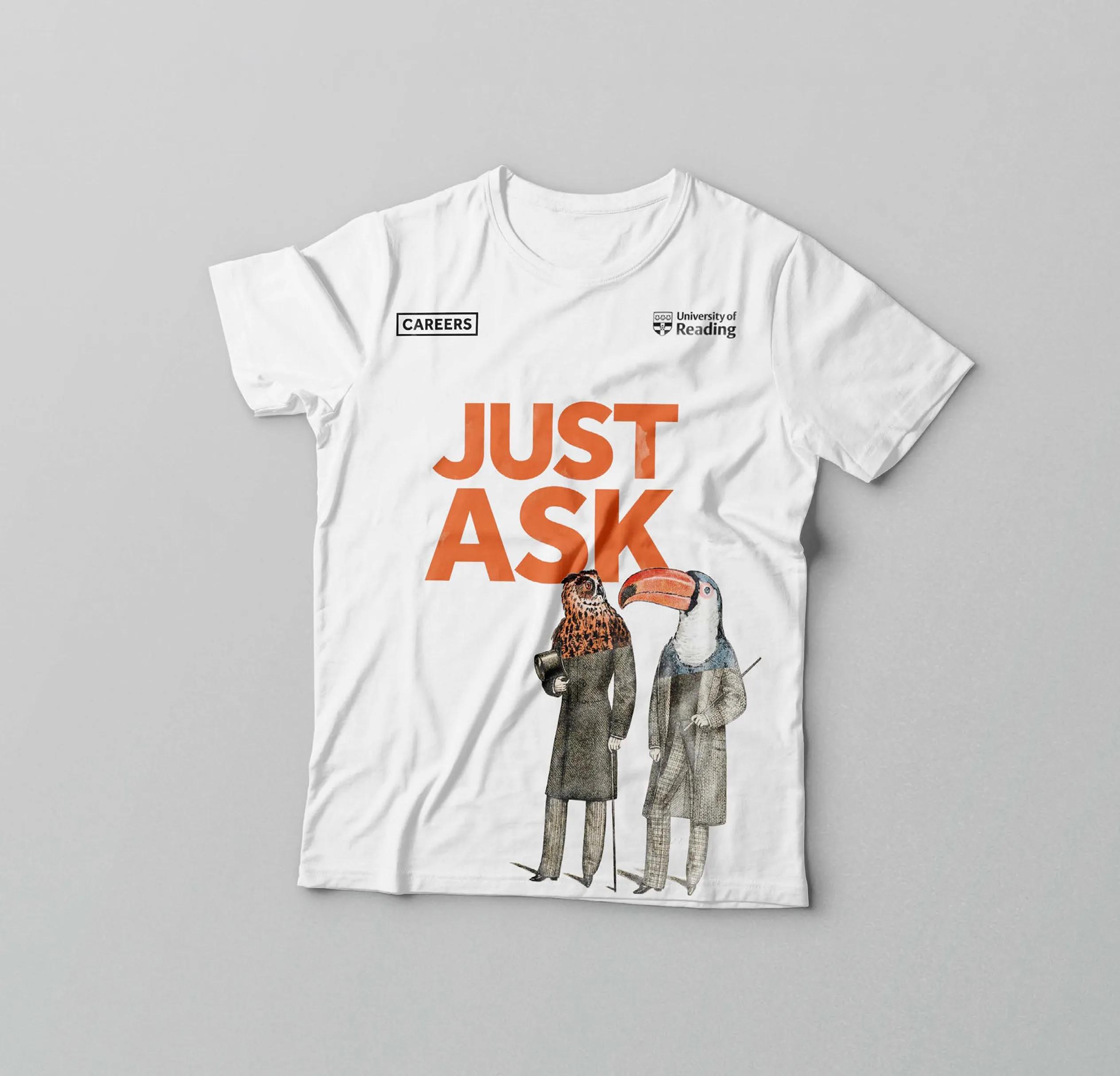 Just ask text on t-shirt