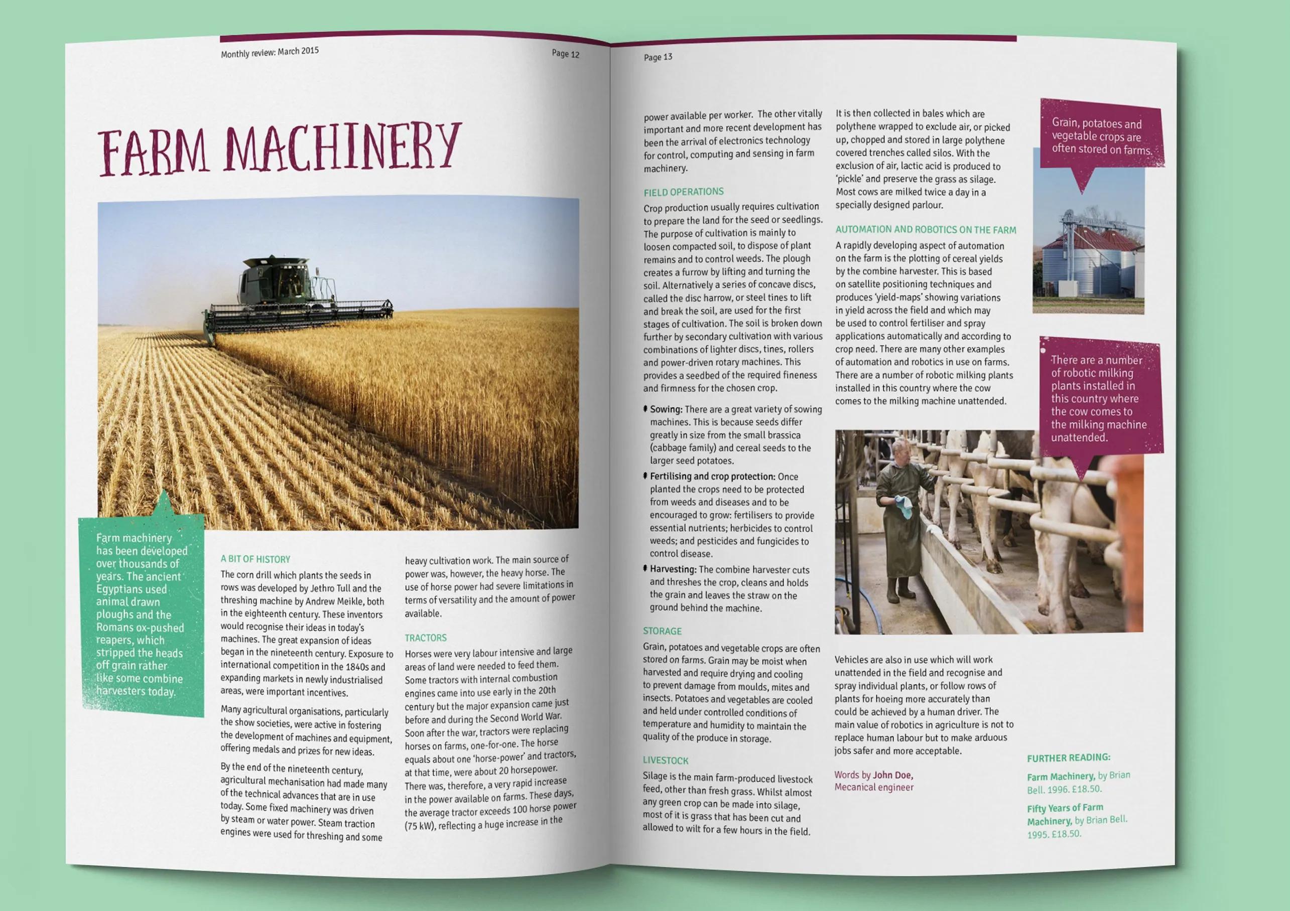 Editorial double page spread