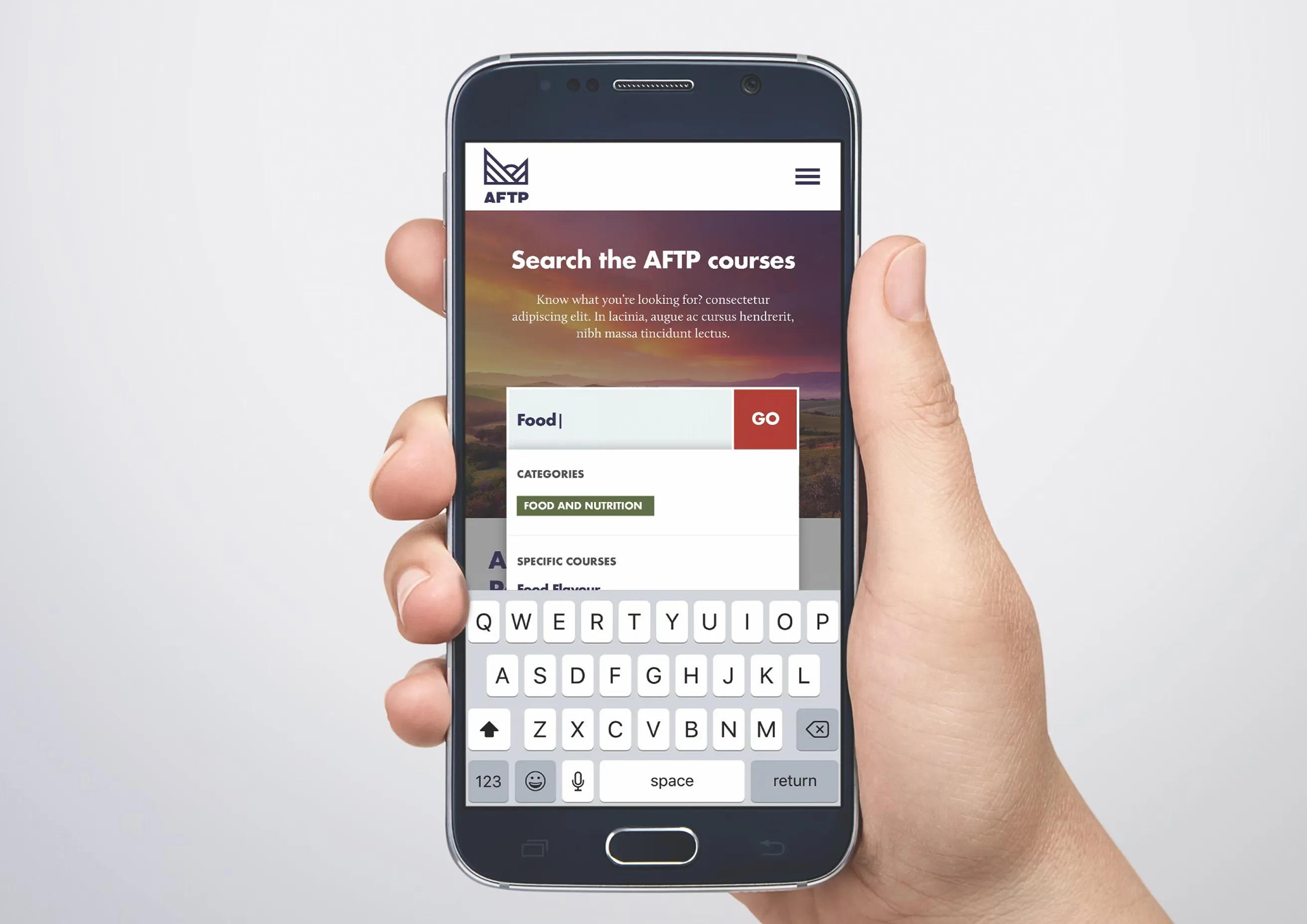 website shown on iphone