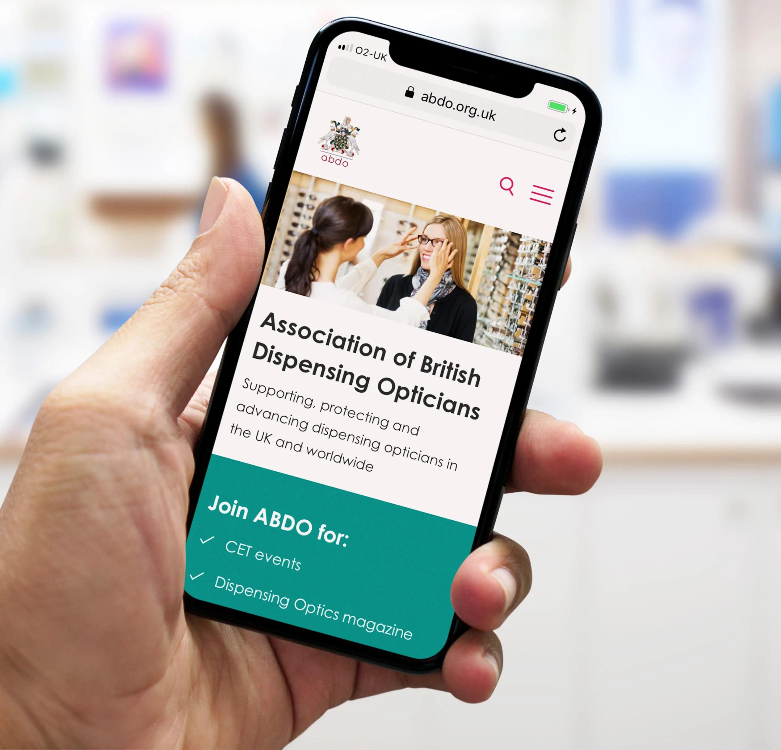 website shown on iphone