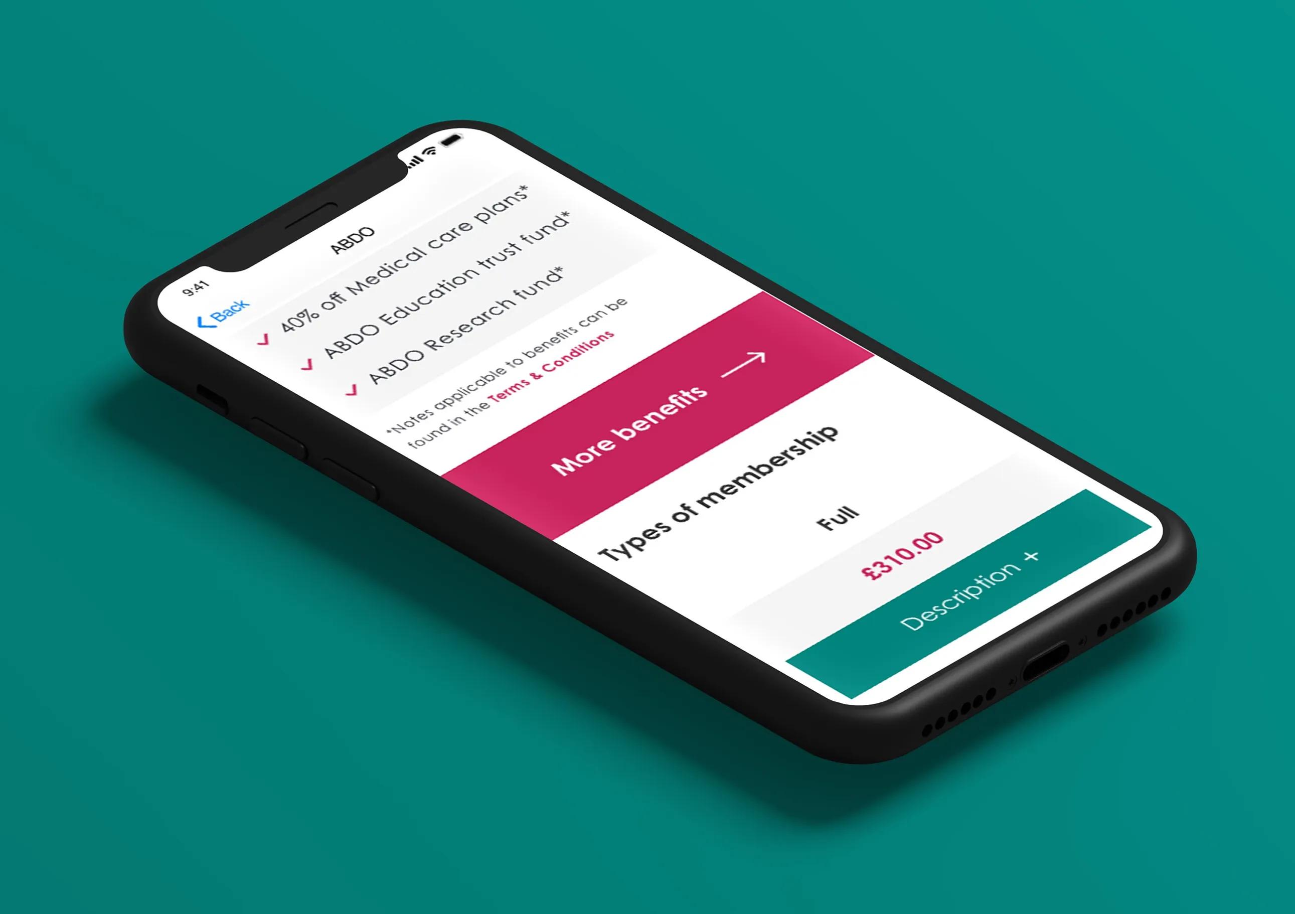 website shown on iphone