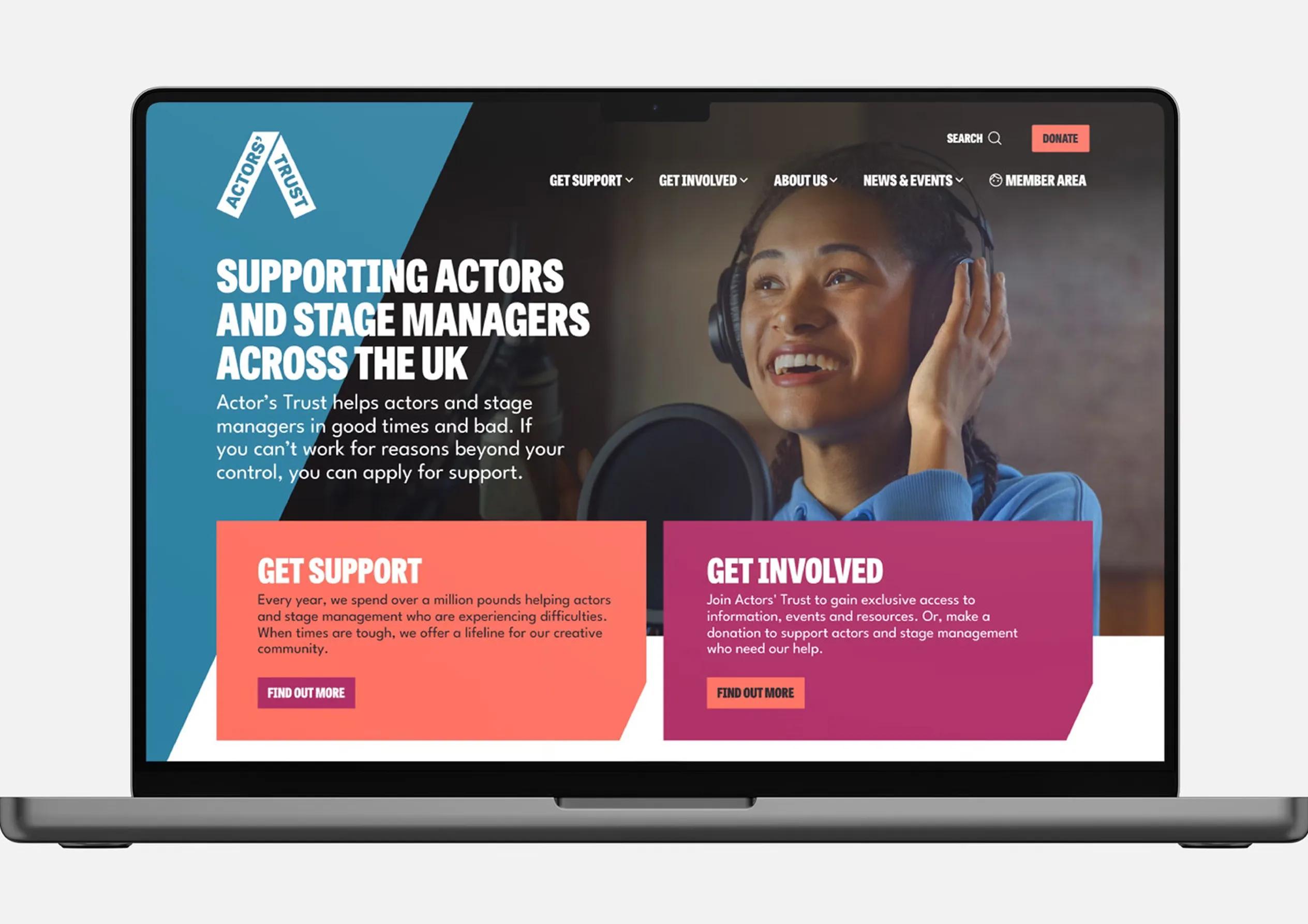 Actors Trust website after