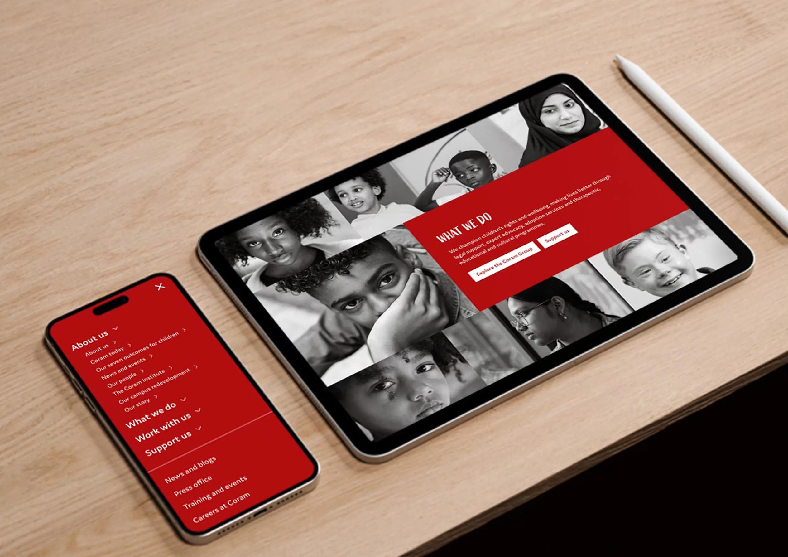 ipad and mobile mockup of the website