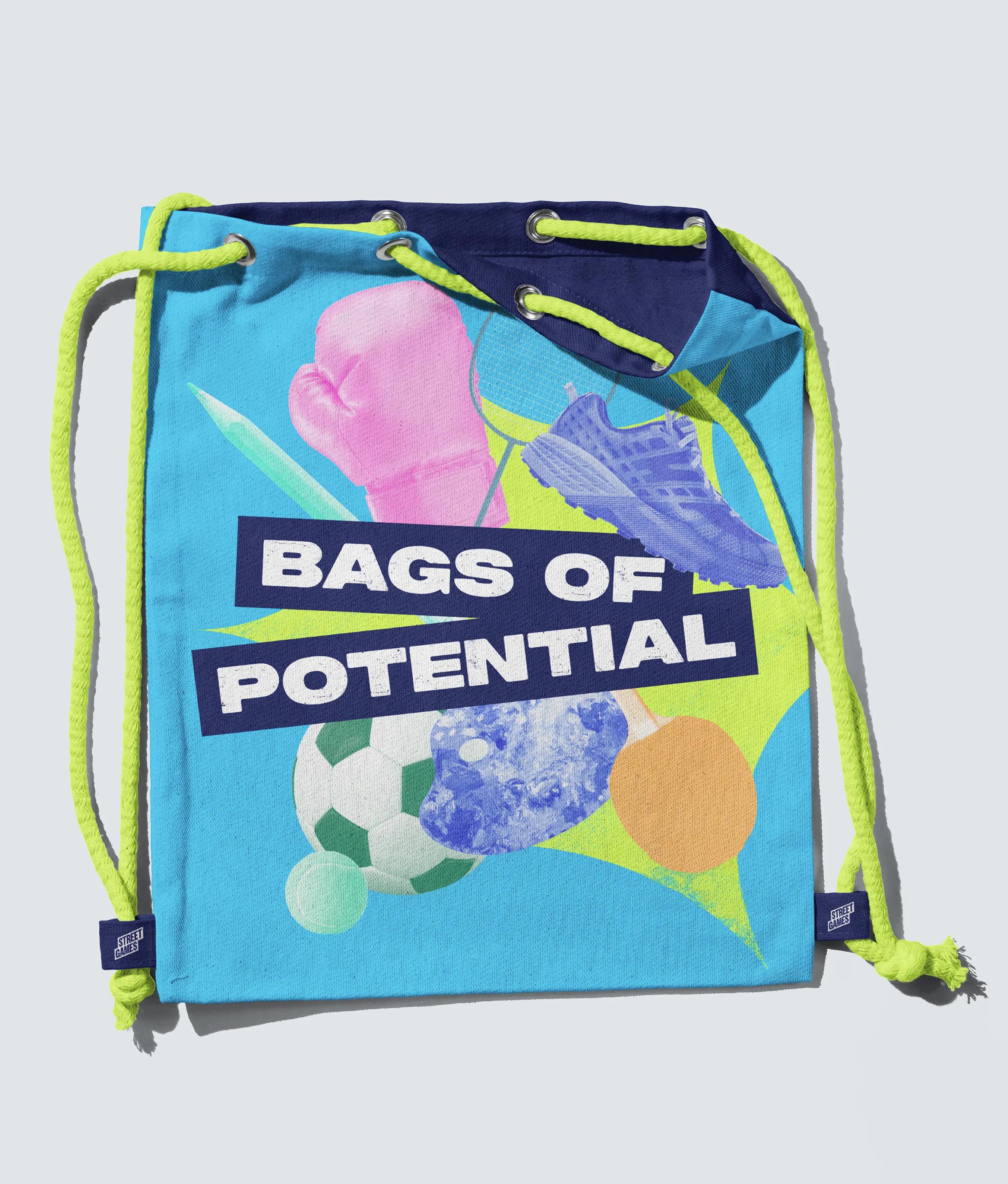 StreetGames tote bag with the caption 'bags of potential'