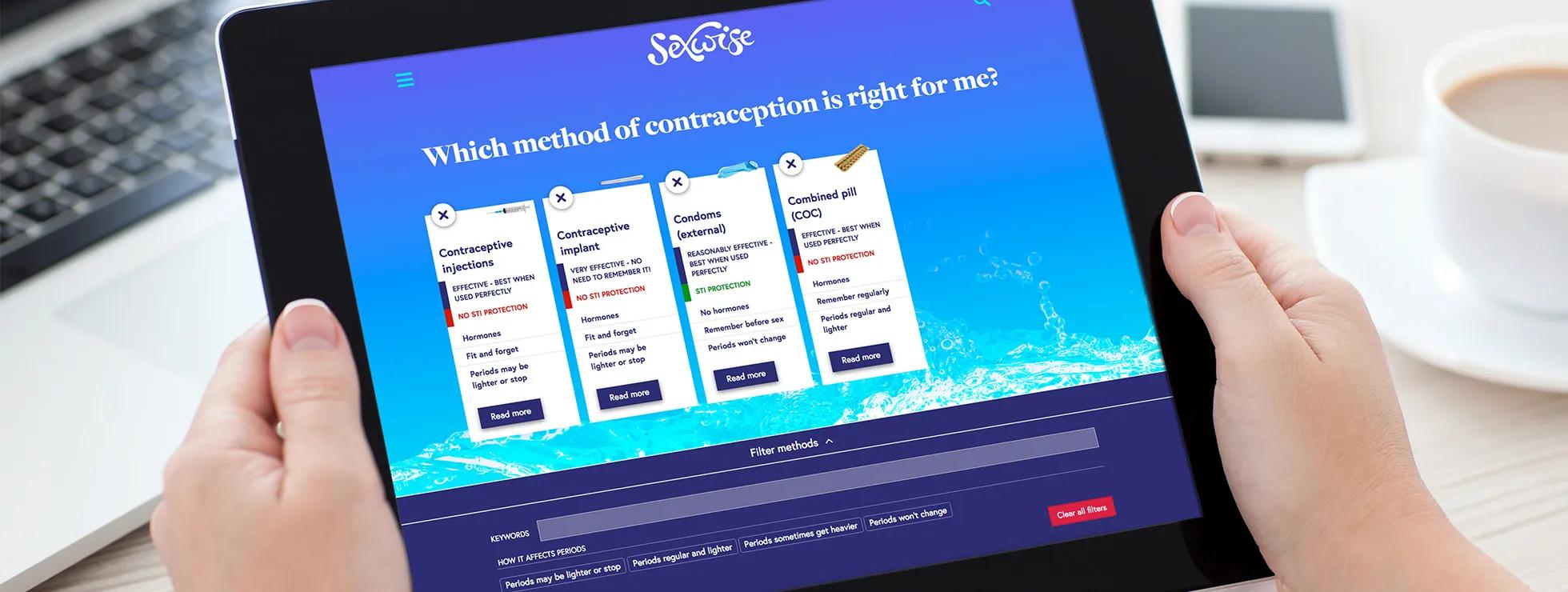 ipad showing the website