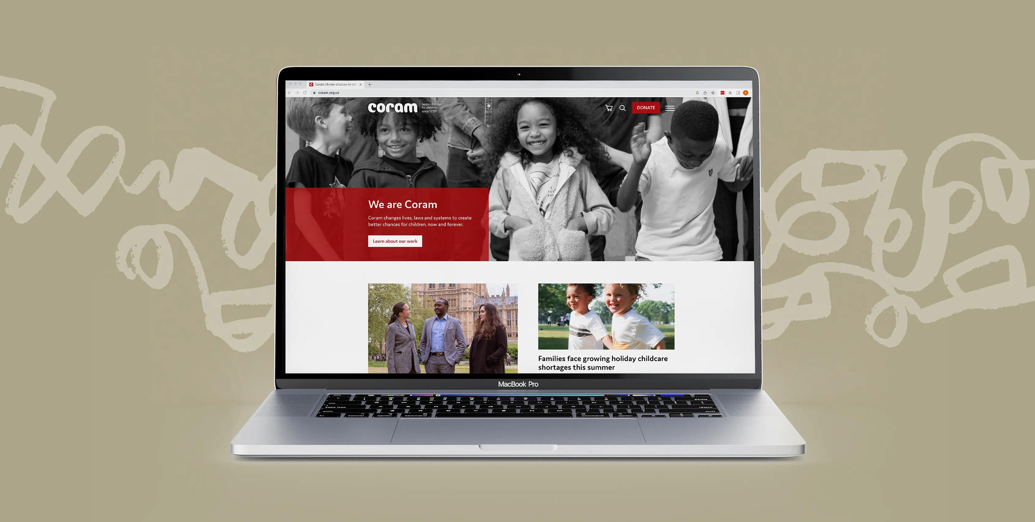 Laptop showing the homepage