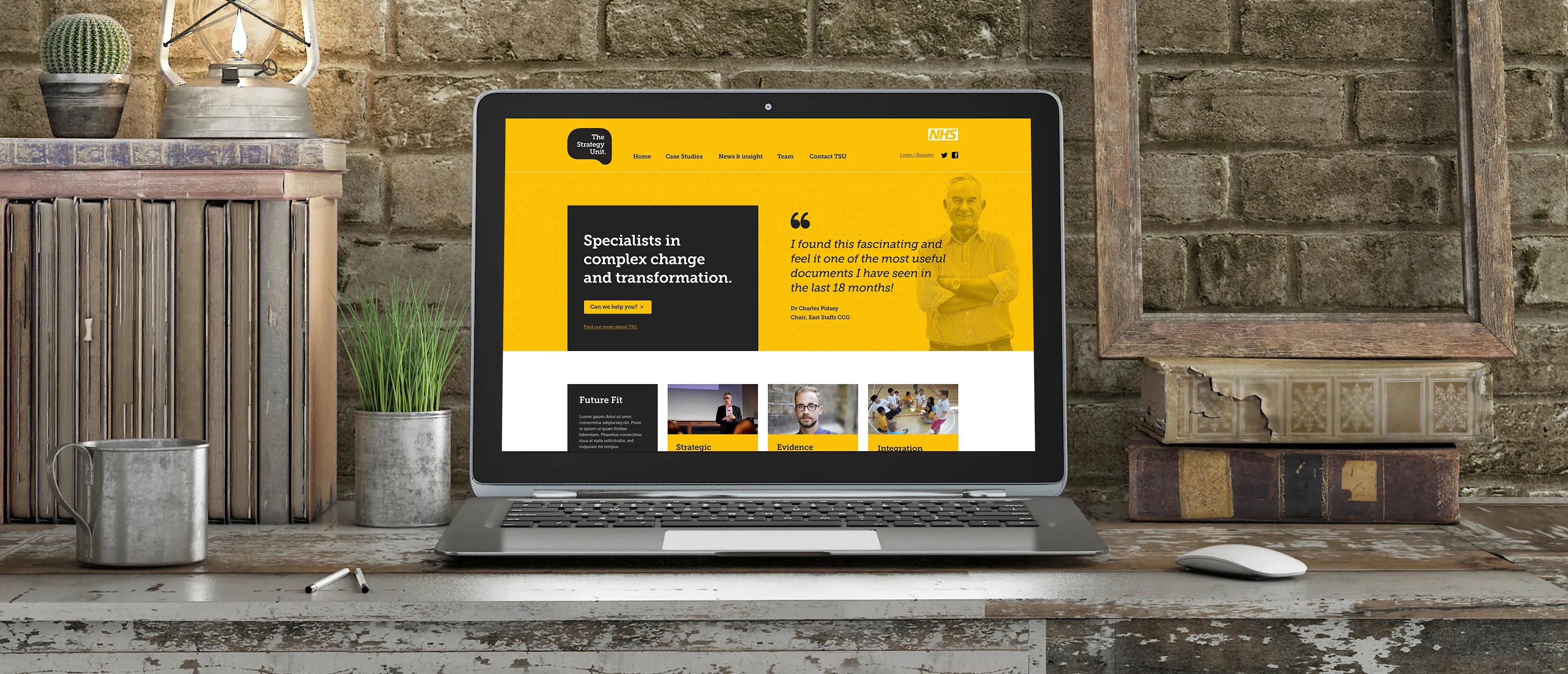 laptop mockup of website