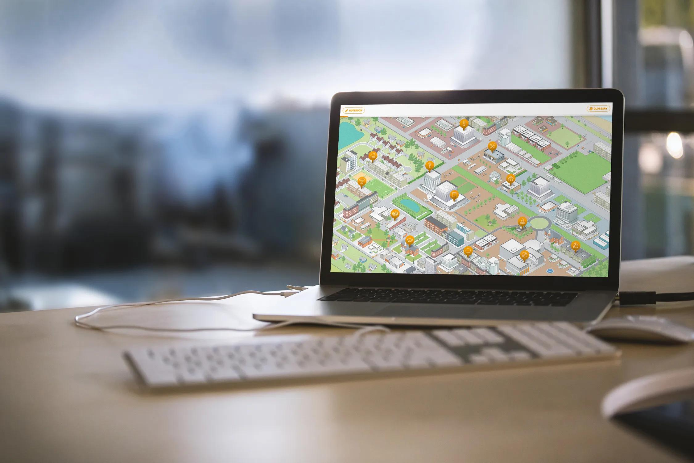 Website on laptop