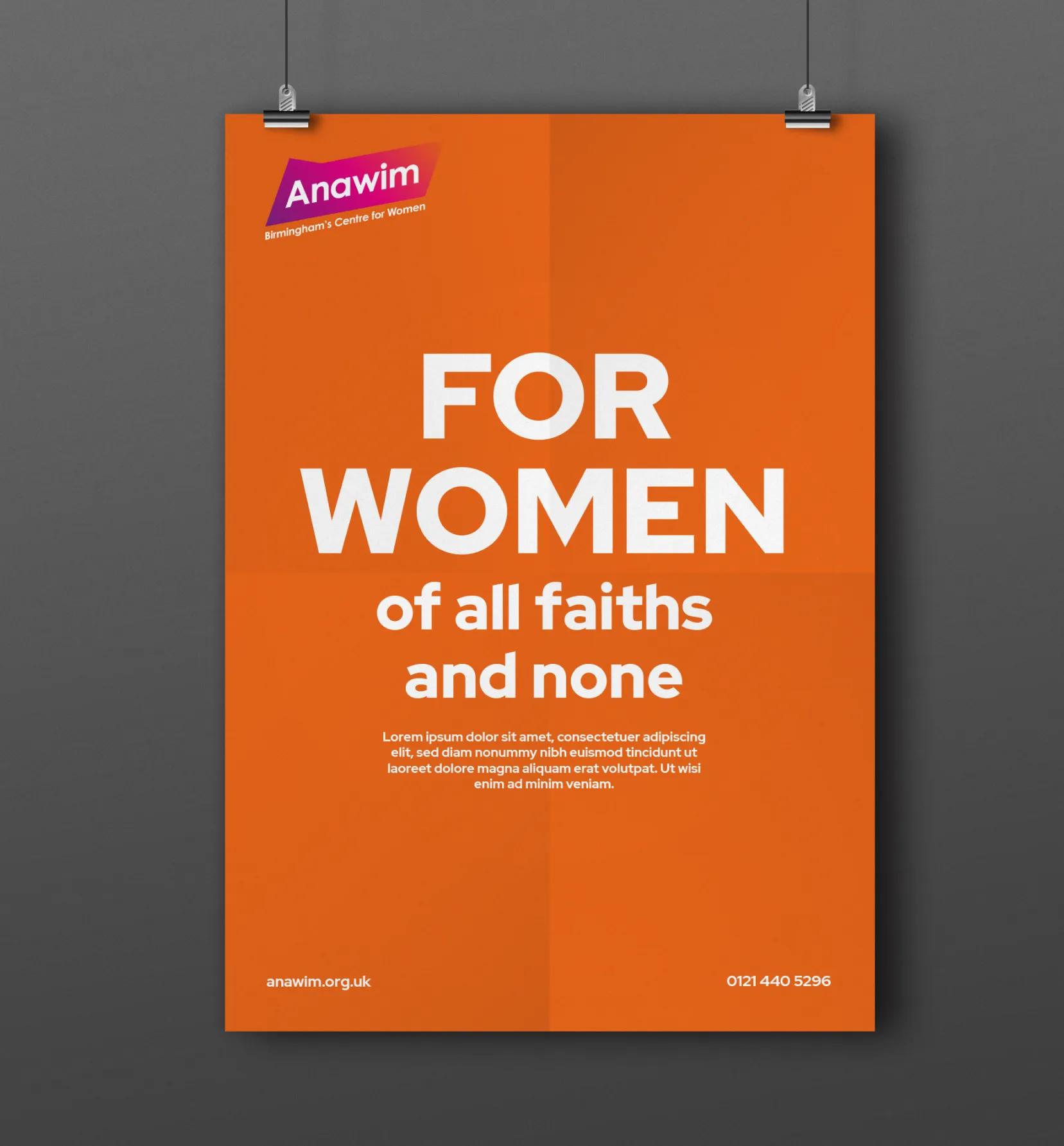 Poster with the caption 'For women of all faiths and none'