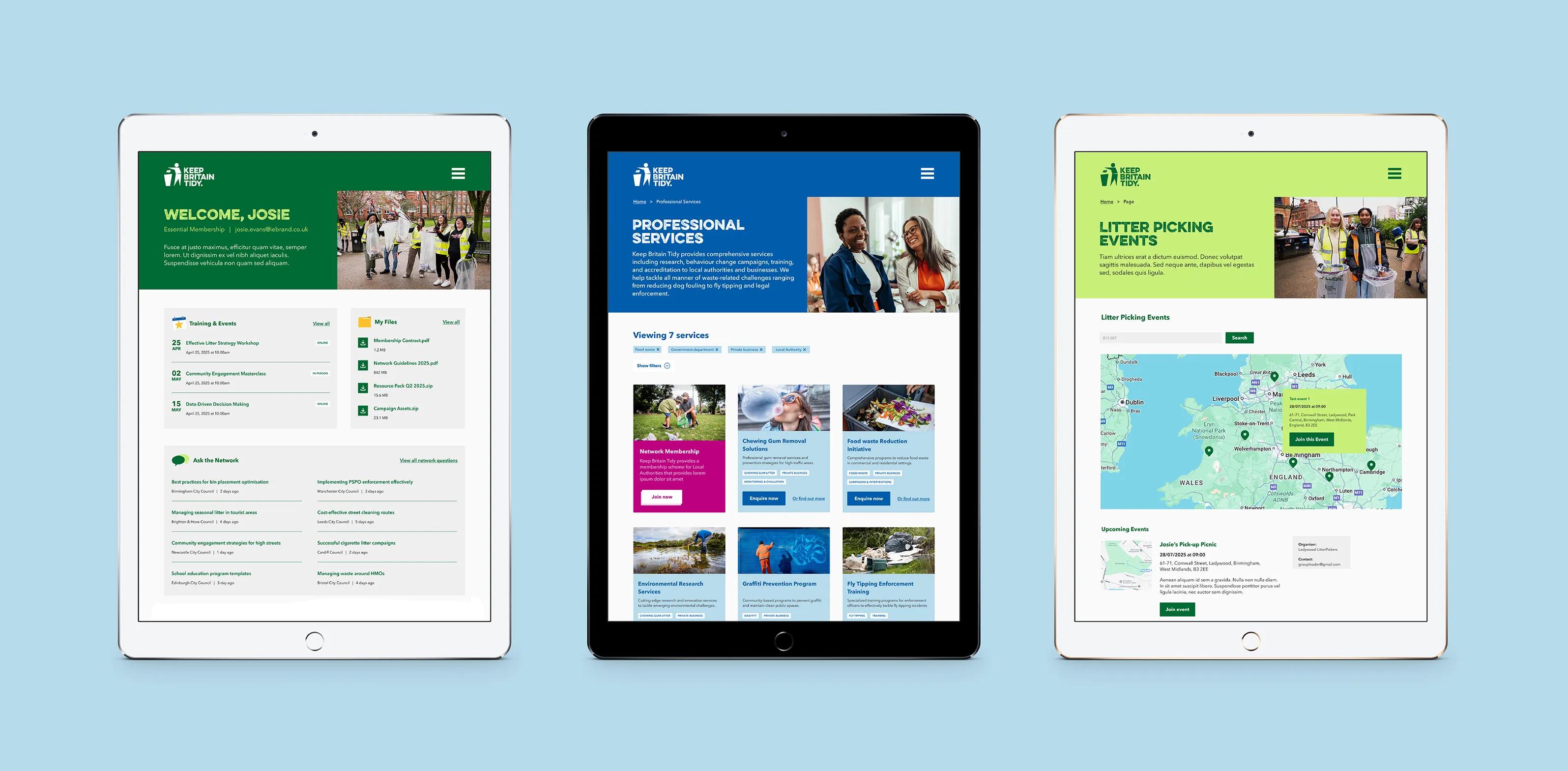 Set of three ipads