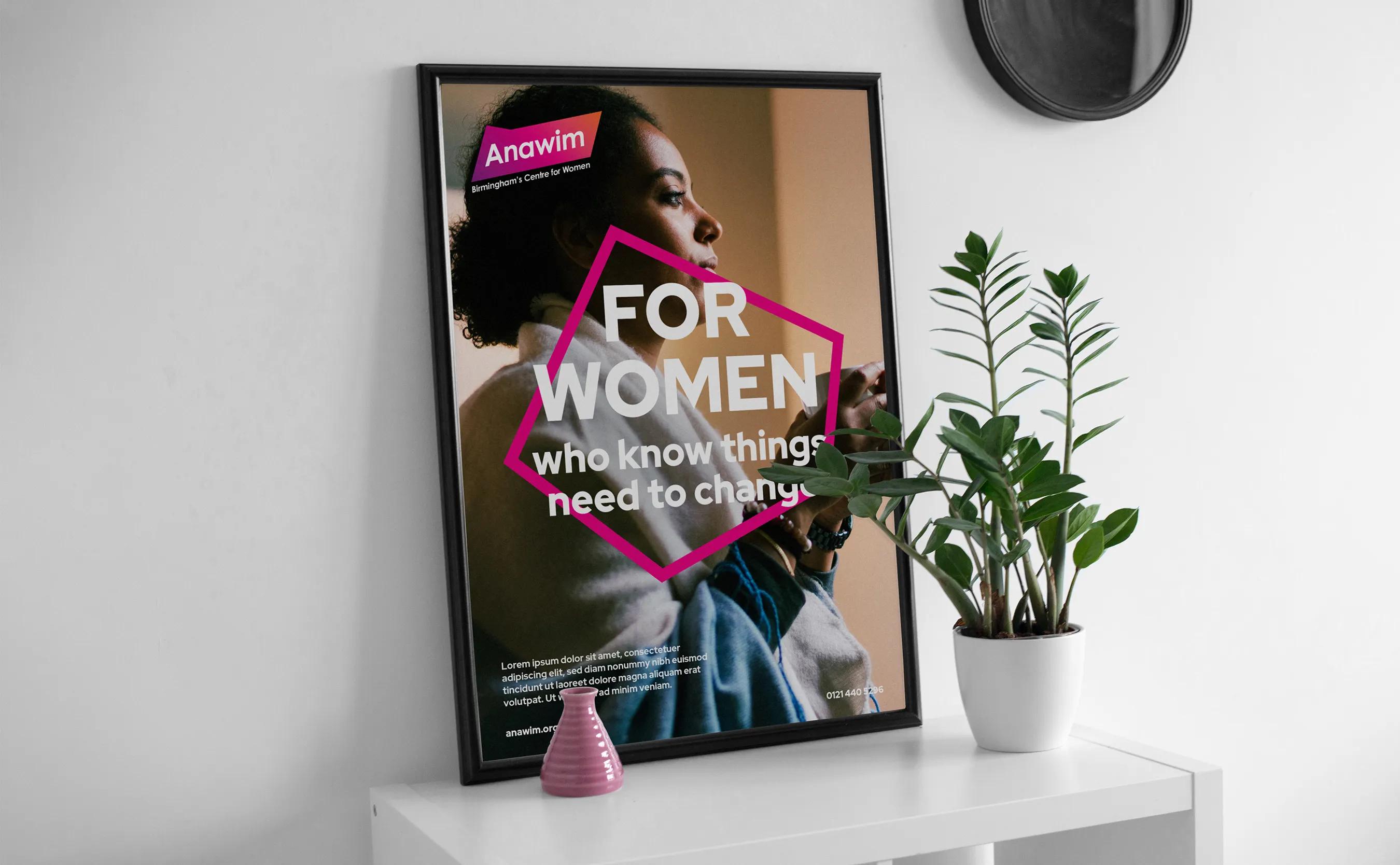 Poster leaning on a wall