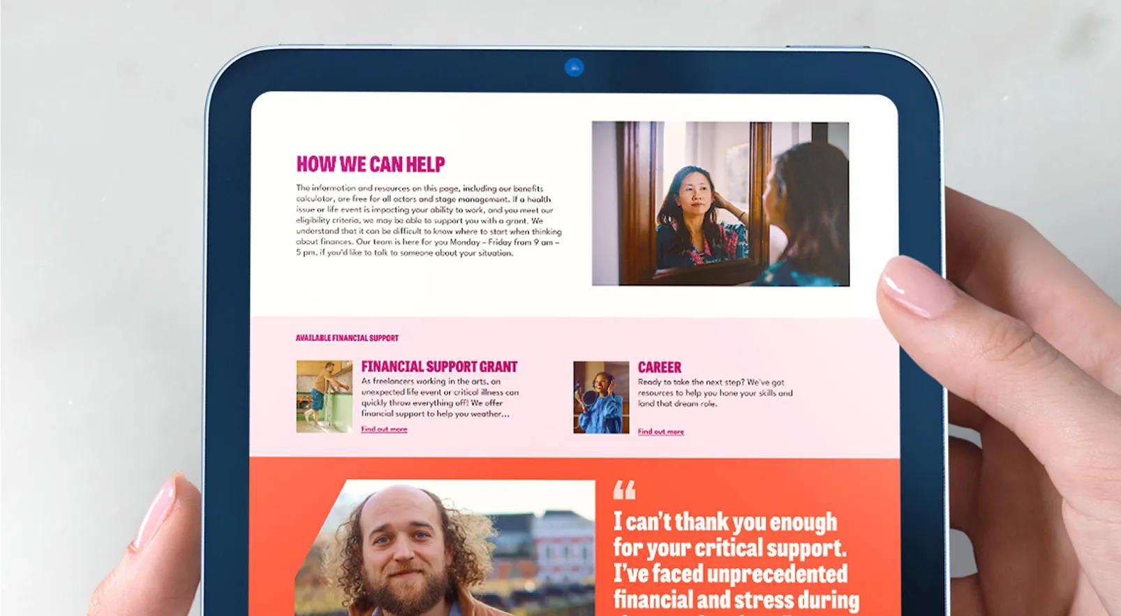Actors trust ipad mockup