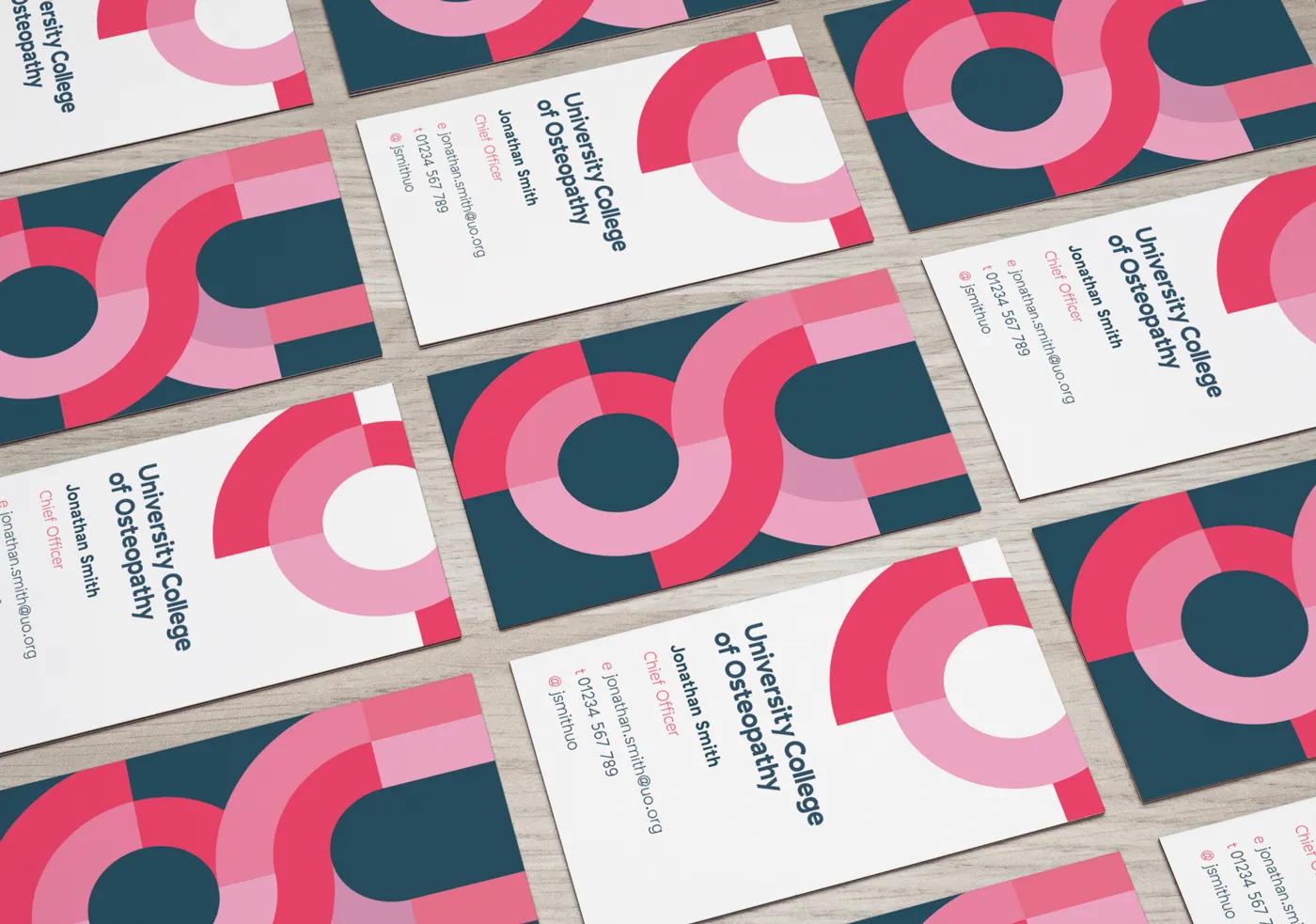 Business cards for university of osteopathy