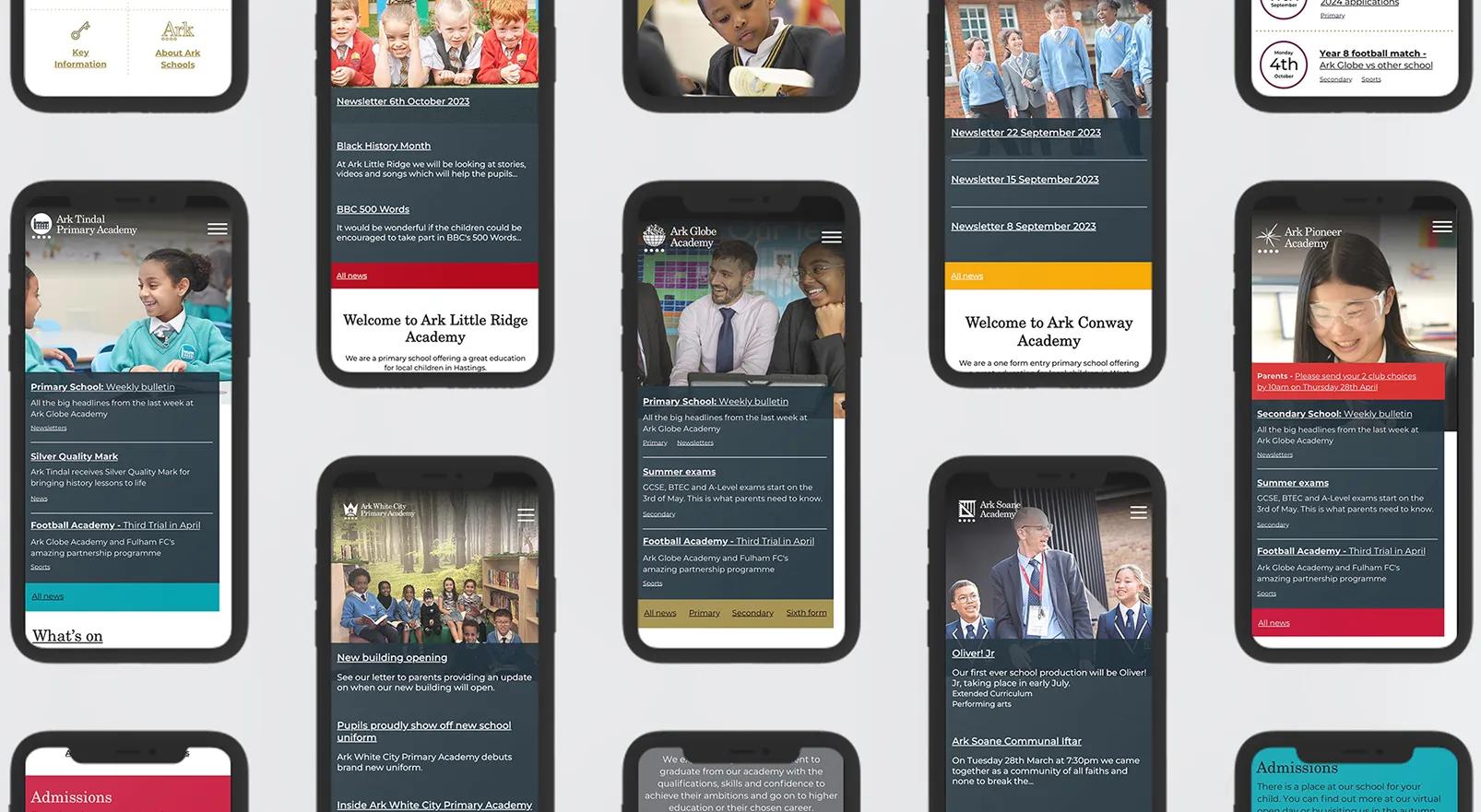 New website design for Ark Academy Schools