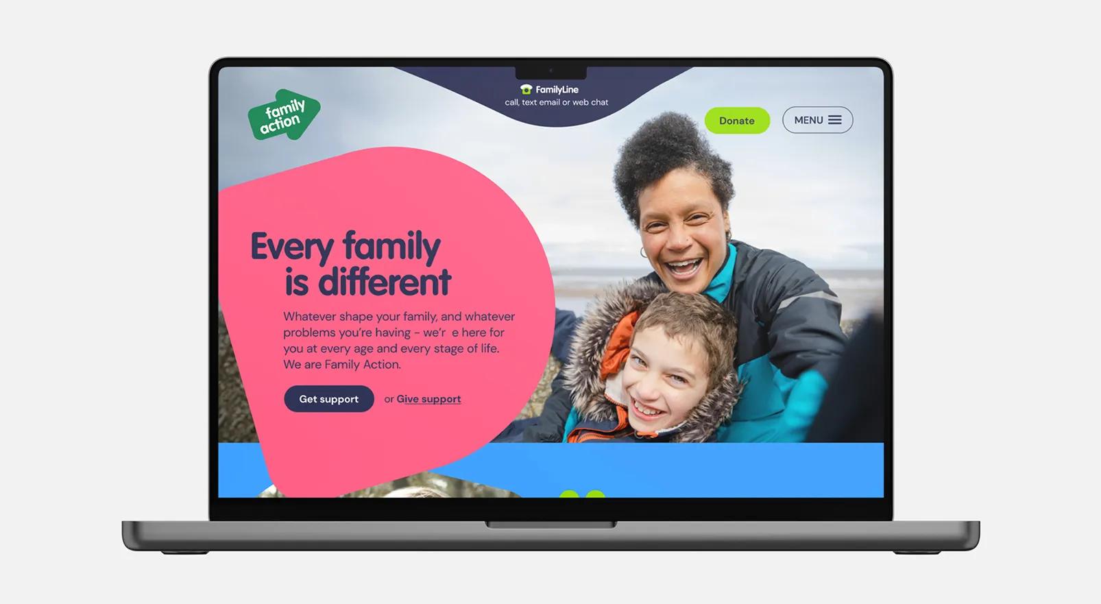 Family Action Charity Website - UX design