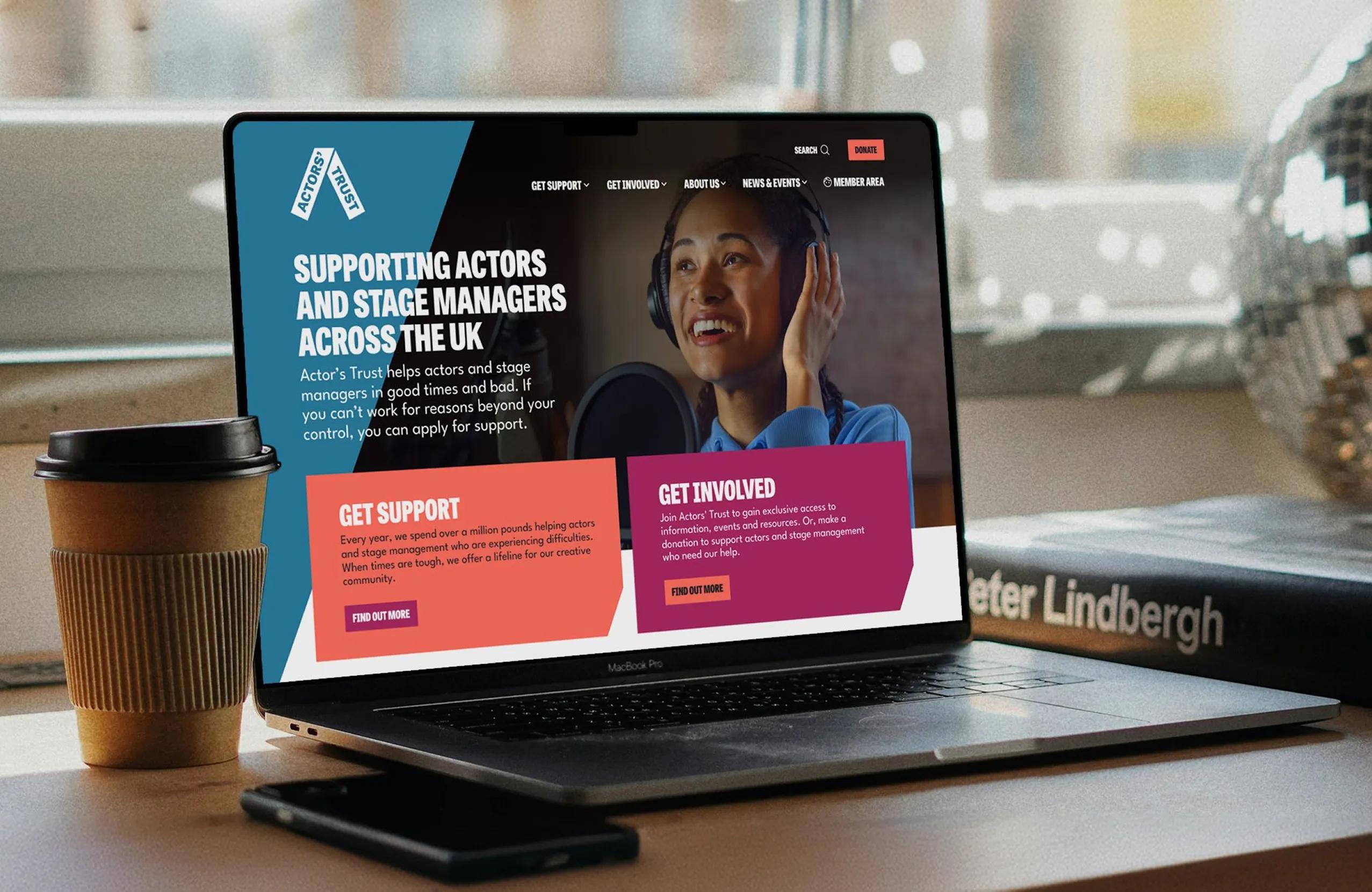 Homepage of the actors trust website