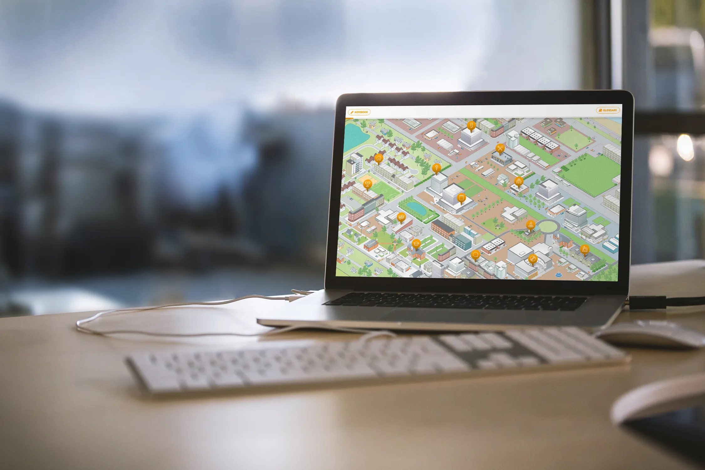 Website on laptop