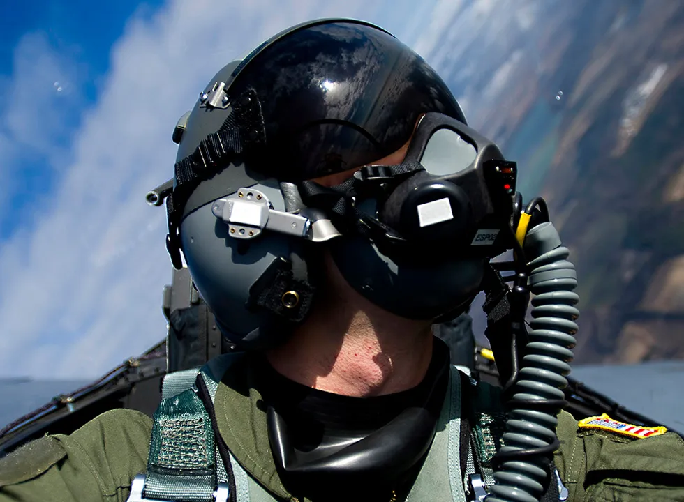 Pilot in an airplane