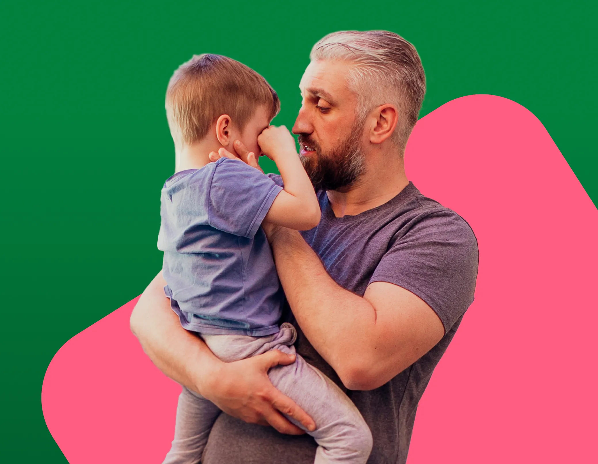 A man holding his child 