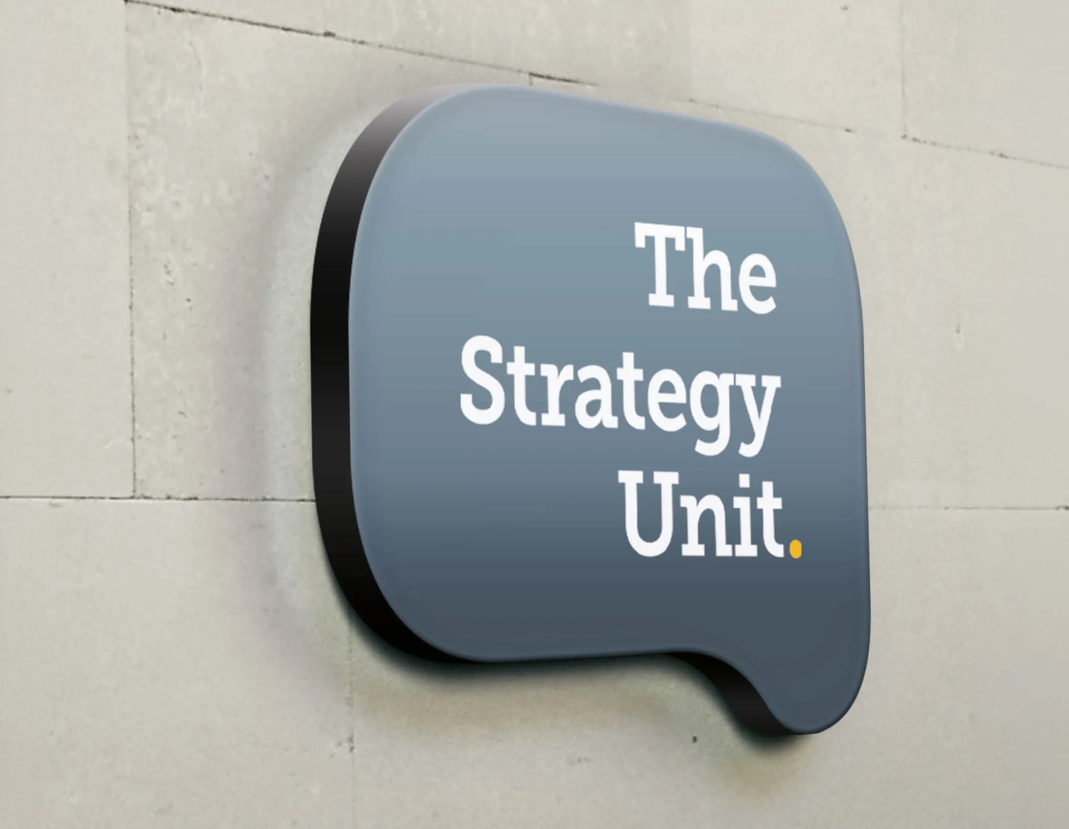 strategy unit logo on a wall
