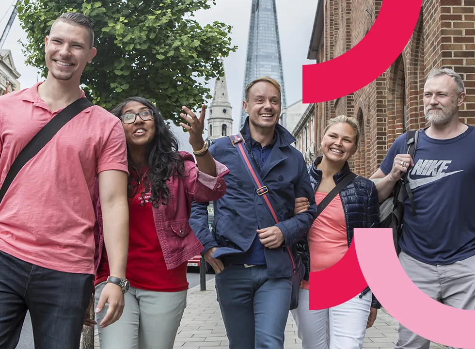 Students walking on campus